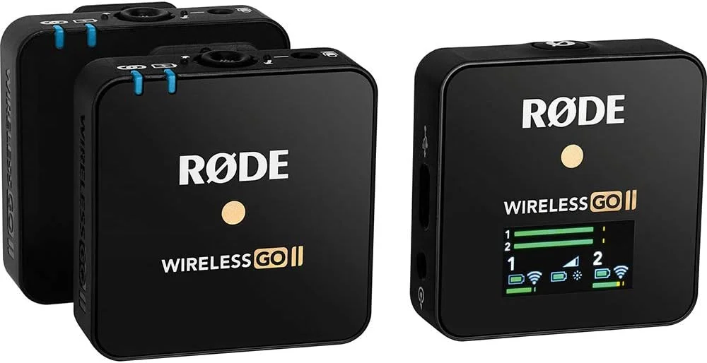 باندل سیستم میکروفون وایرلس دو کاناله Rode Microphones Wireless GO II به همراه 2 عدد میکروفون یقهای اومنیدایرکشنال Rode Lavalier II و بسته 3 عددی بادگیر فومی باندل سیستم میکروفون وایرلس دو کاناله Rode Microphones Wireless GO II به همراه 2 عدد میکروفون یقهای اومنیدایرکشنال Rode Lavalier II و بسته 3 عددی بادگیر فومی