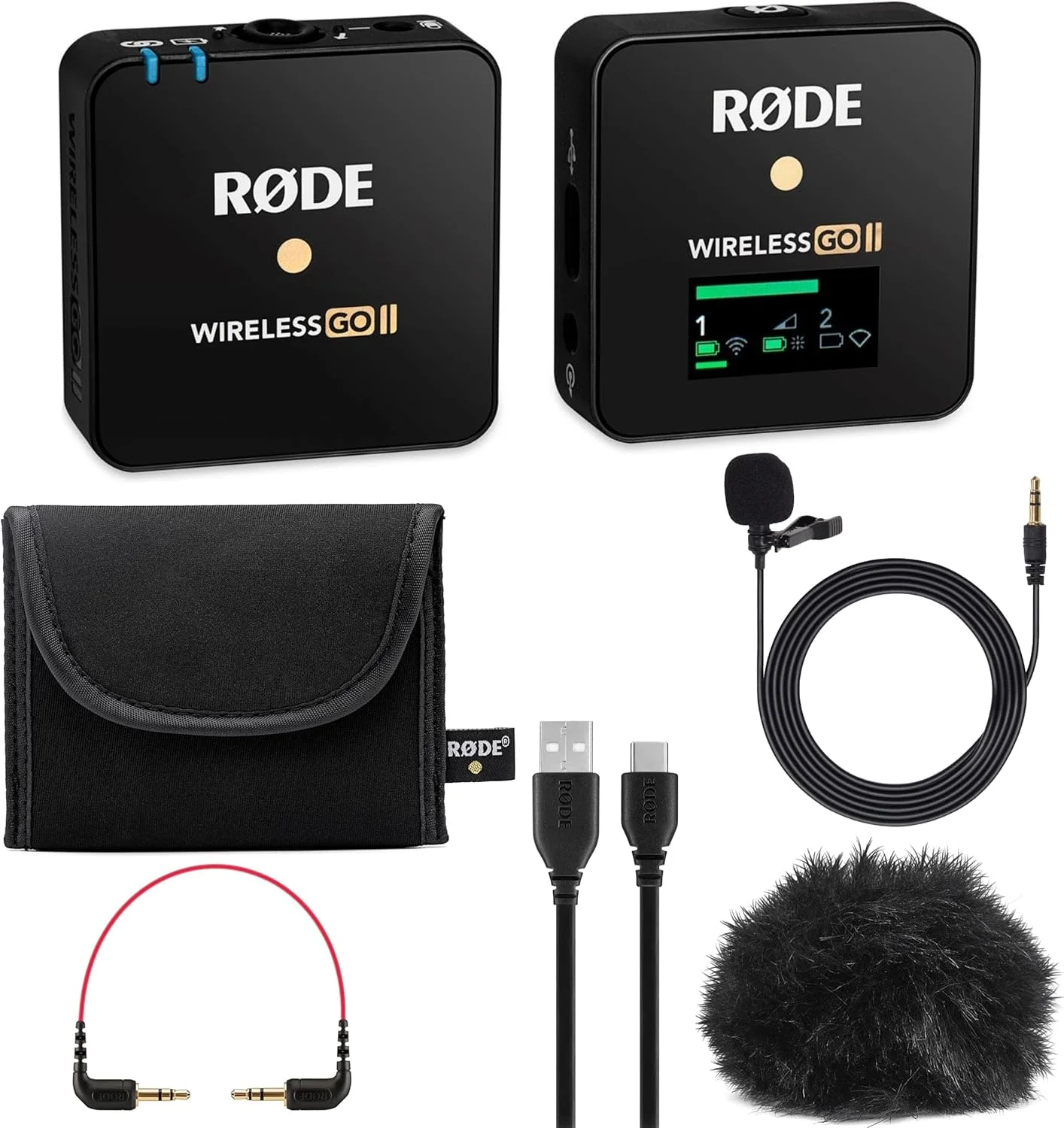 سیستم میکروفون بی سیم جمع و جور Rode Wireless GO II، بسته نرم افزاری با میکروفون یقه ای Turnstile Audio