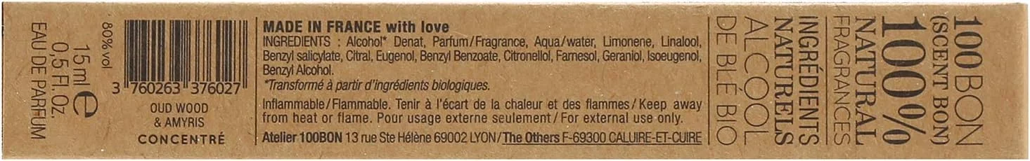 عطر کنسانتره унисекс 100 BON با رایحه چوب و آمیریس، 15 میلی لیتر عطر کنسانتره унисекс 100 BON با رایحه چوب و آمیریس، 15 میلی لیتر