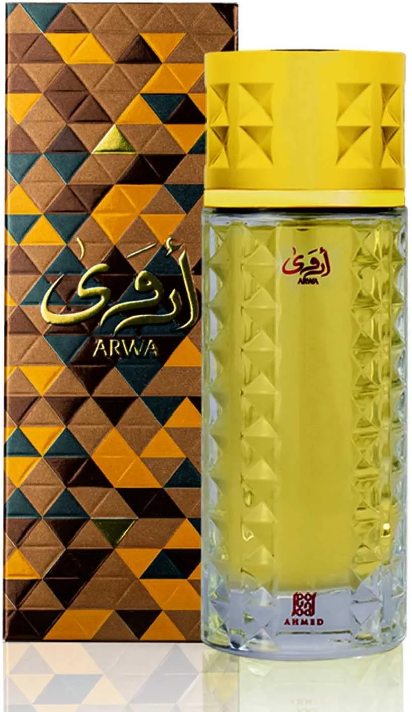 عطر ادکلن احمد اروه - 100 میلی لیتر | ادو پرفیوم унисекс تازه، تمیز و آبی برای مردان و زنان | رایحه شرقی با مشک، رزین های کهربا و لابدانوم | توسط المغربی عود عربی و عطر دبی