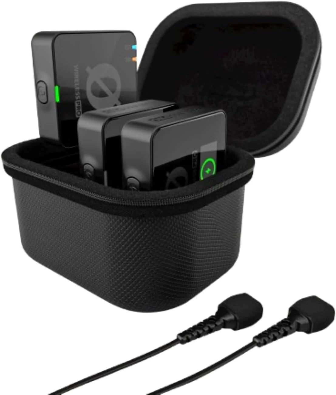 سیستم میکروفون بی‌سیم جمع و جور RØDE Wireless PRO با Timecode، ضبط داخلی 32 بیتی شناور، 2 میکروفون Lavalier و جعبه شارژ هوشمند برای فیلم‌سازی و تولید محتوا