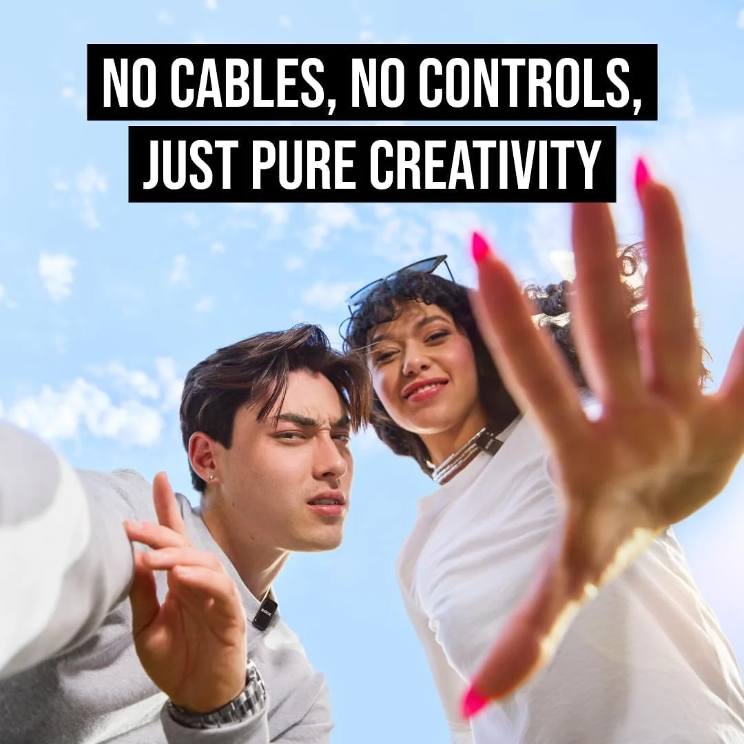 میکروفون بی‌سیم جمع و جور RØDE Wireless Micro، دو میکروفون با جعبه شارژ برای تولید محتوا با تلفن هوشمند - USB-C، مشکی