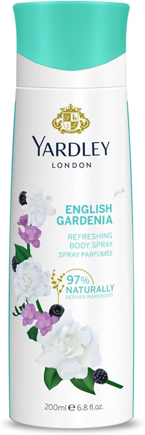 اسپری بدن زنانه یاردلی لندن مدل English Daisy - 200 میلی لیتر، رایحه ای ظریف، شبنم دار، با طراوت، گل های سبز، چوب صندل و مشک، ماندگاری طولانی و محافظت در برابر بو
