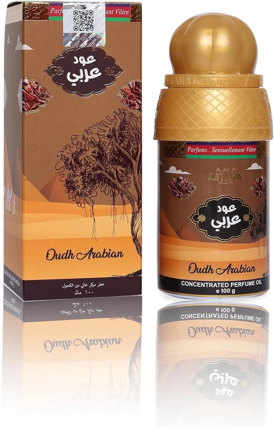 عطر روغنی متمرکز عربی عود آستانا عطار - 100 میلی لیتر، بدون الکل، رایحه شرقی ماندگار برای مردان و زنان | ترکیبی غنی از عود و رزین ادویه دار