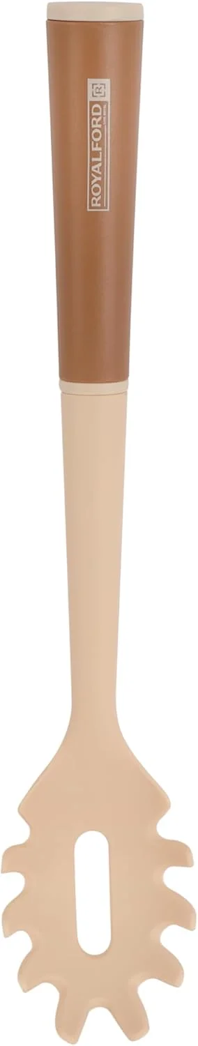 ست 6 تکه ابزار آشپزی نایلونی رویال فورد مدل RF12582، ست ظروف آشپزی نچسب با دسته، غیر سمی شامل کفگیر، ملاقه، قاشق، کفگیر سوراخ دار، قاشق پاستا، مقاوم در برابر حرارت و قابل شستشو در ماشین ظرفشویی