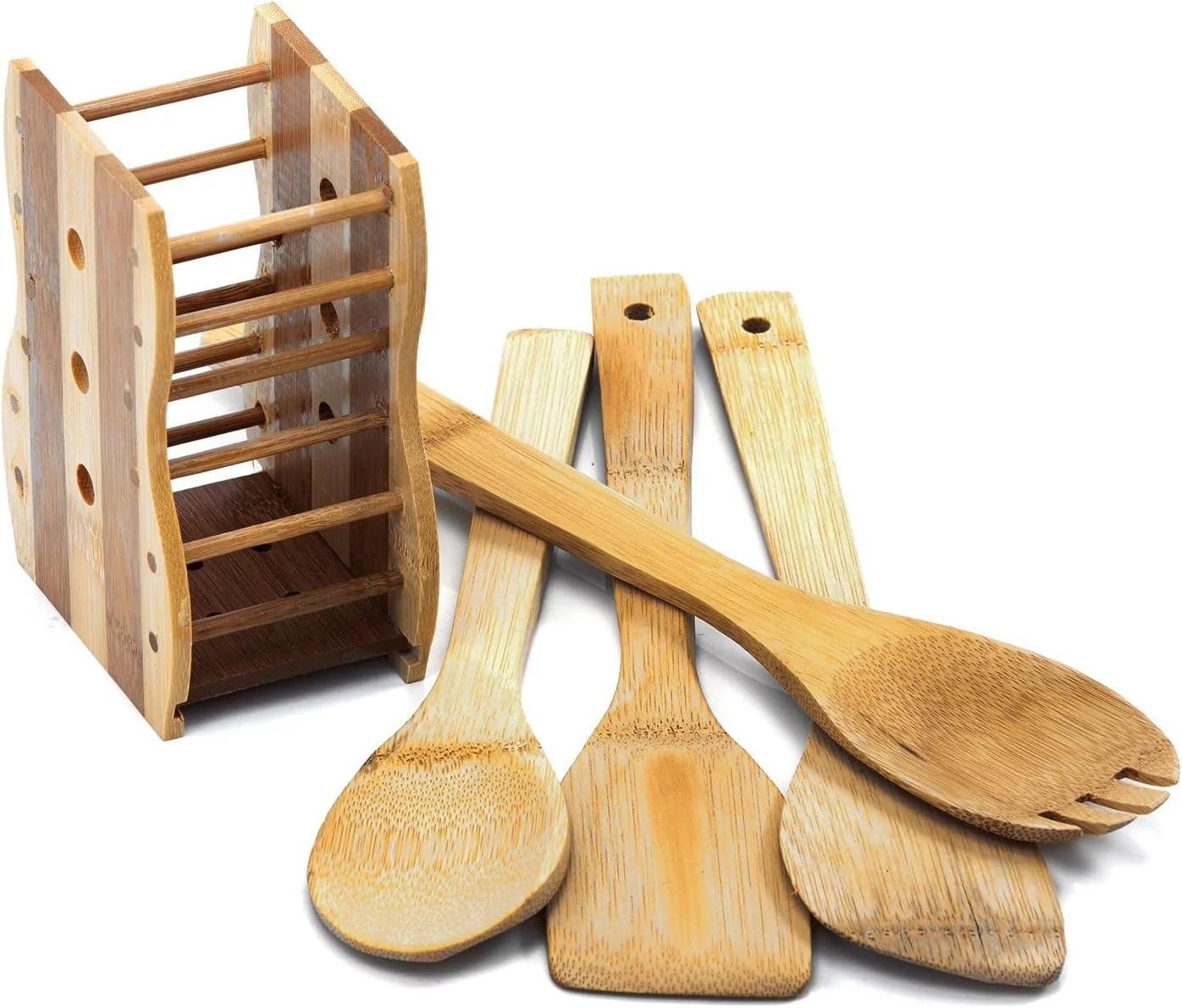 رویال فورد ست 4 تکه ابزار آشپزی چوبی بامبو خالص شامل کفگیر، قاشقک، قاشق سوراخ دار و قاشق رویال فورد ست 4 تکه ابزار آشپزی چوبی بامبو خالص شامل کفگیر، قاشقک، قاشق سوراخ دار و قاشق