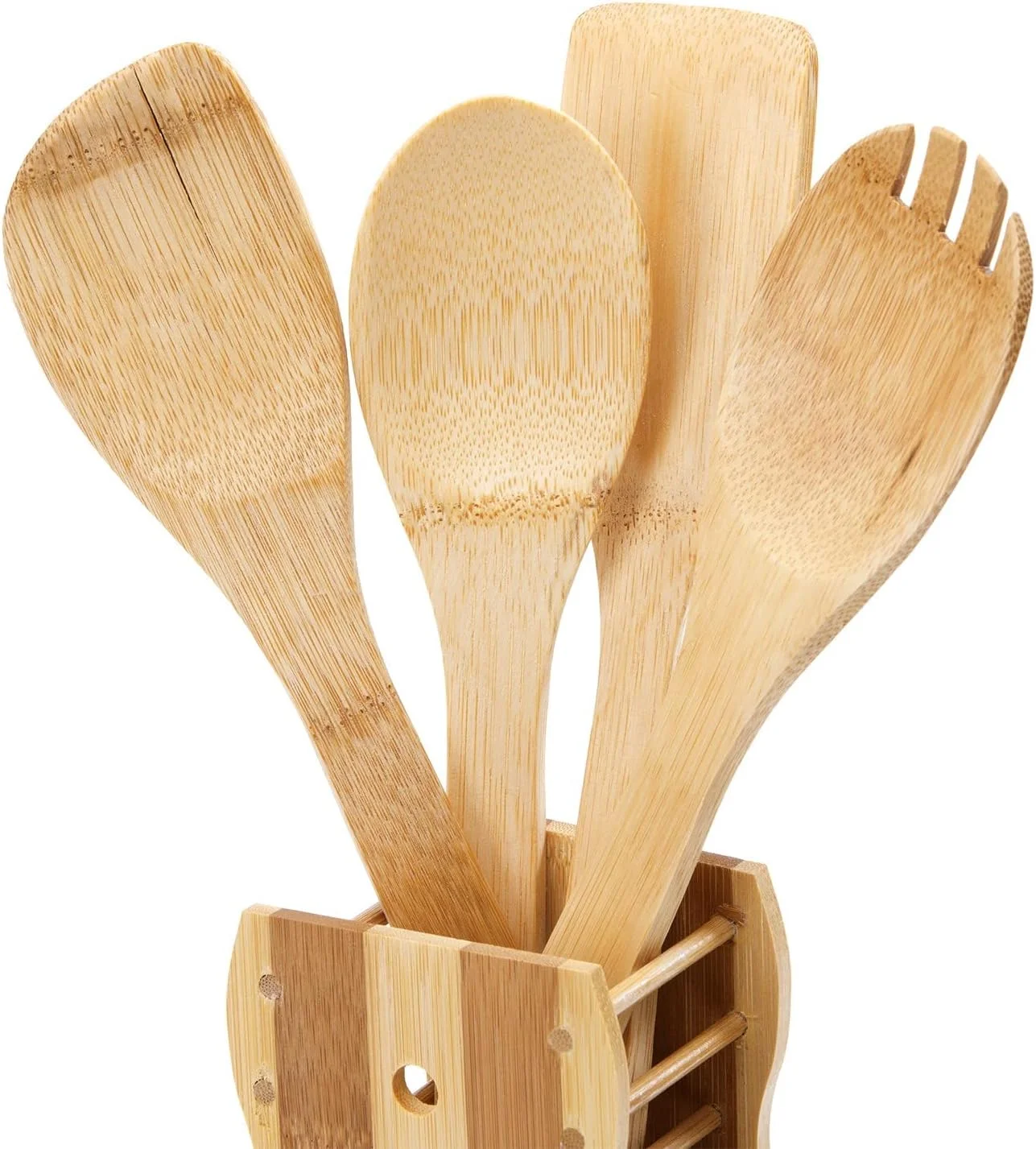 رویال فورد ست 4 تکه ابزار آشپزی چوبی بامبو خالص شامل کفگیر، قاشقک، قاشق سوراخ دار و قاشق رویال فورد ست 4 تکه ابزار آشپزی چوبی بامبو خالص شامل کفگیر، قاشقک، قاشق سوراخ دار و قاشق