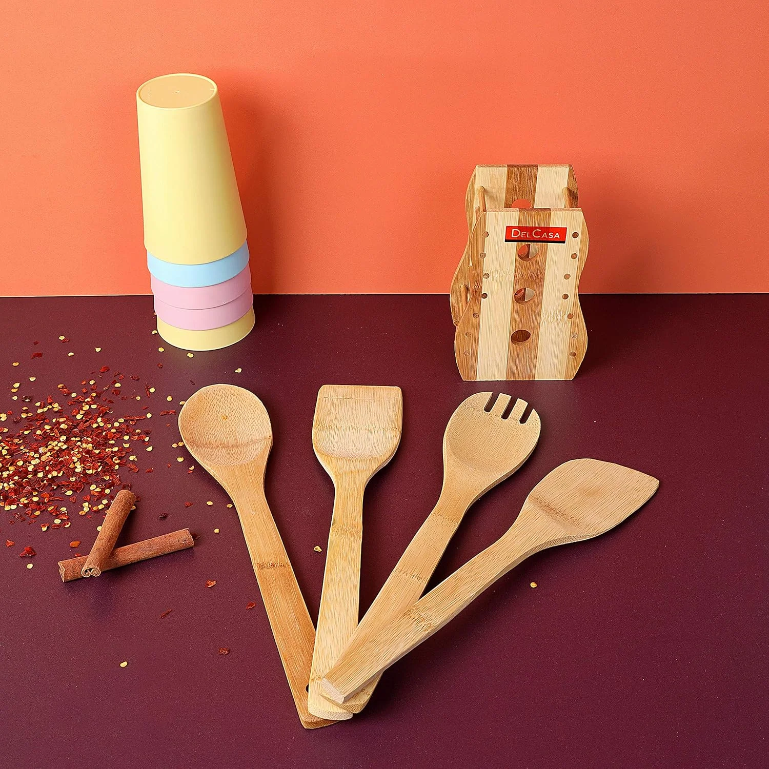 رویال فورد ست 4 تکه ابزار آشپزی چوبی بامبو خالص شامل کفگیر، قاشقک، قاشق سوراخ دار و قاشق رویال فورد ست 4 تکه ابزار آشپزی چوبی بامبو خالص شامل کفگیر، قاشقک، قاشق سوراخ دار و قاشق