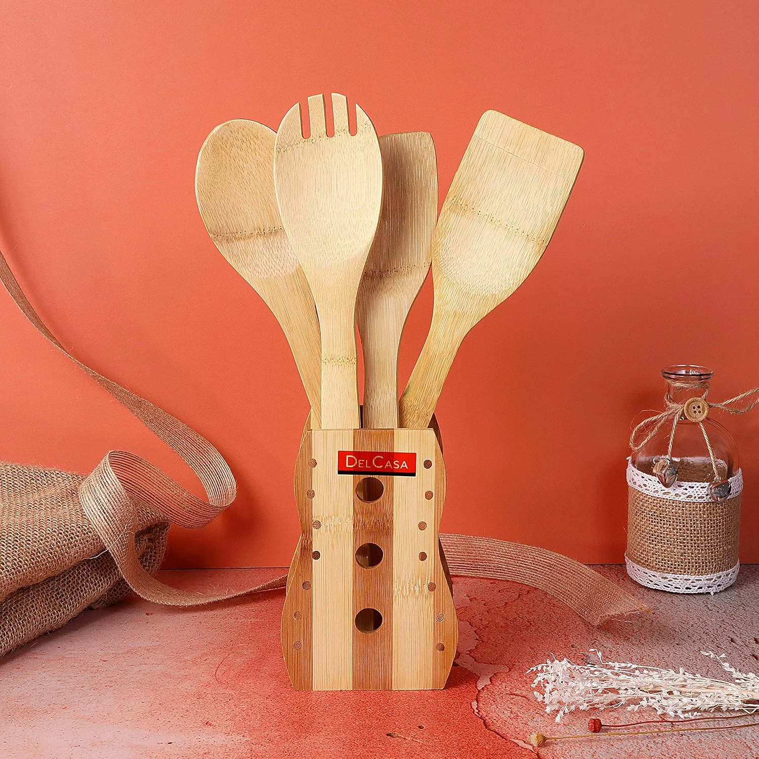 رویال فورد ست 4 تکه ابزار آشپزی چوبی بامبو خالص شامل کفگیر، قاشقک، قاشق سوراخ دار و قاشق رویال فورد ست 4 تکه ابزار آشپزی چوبی بامبو خالص شامل کفگیر، قاشقک، قاشق سوراخ دار و قاشق