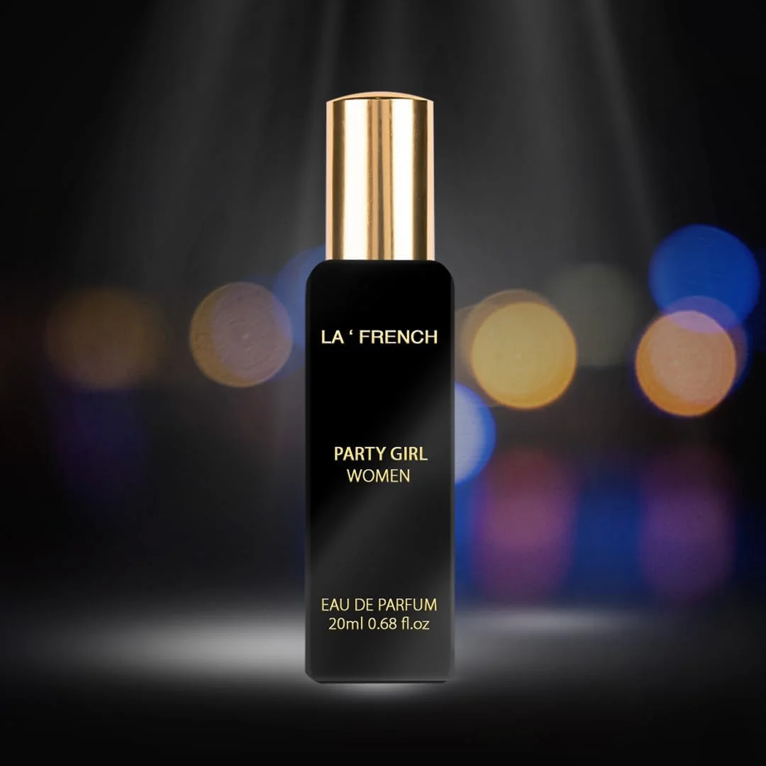 عطر زنانه لا فرنچ پارتی گرل، 20 میلی لیتر | ادو پرفیوم 20 میلی لیتر | عطر لوکس ماندگار با کیفیت عالی | رایحه بادام، گل رز دمشقی، شکوفه پرتقال | رایحه مناسب برای تمام مناسبت ها
