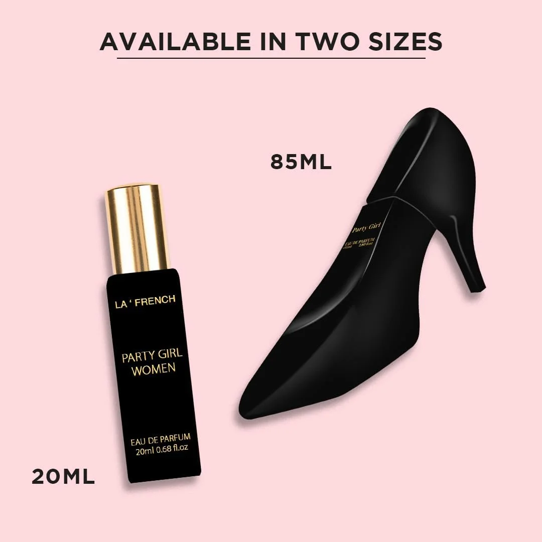 عطر زنانه لا فرنچ پارتی گرل، 20 میلی لیتر | ادو پرفیوم 20 میلی لیتر | عطر لوکس ماندگار با کیفیت عالی | رایحه بادام، گل رز دمشقی، شکوفه پرتقال | رایحه مناسب برای تمام مناسبت ها
