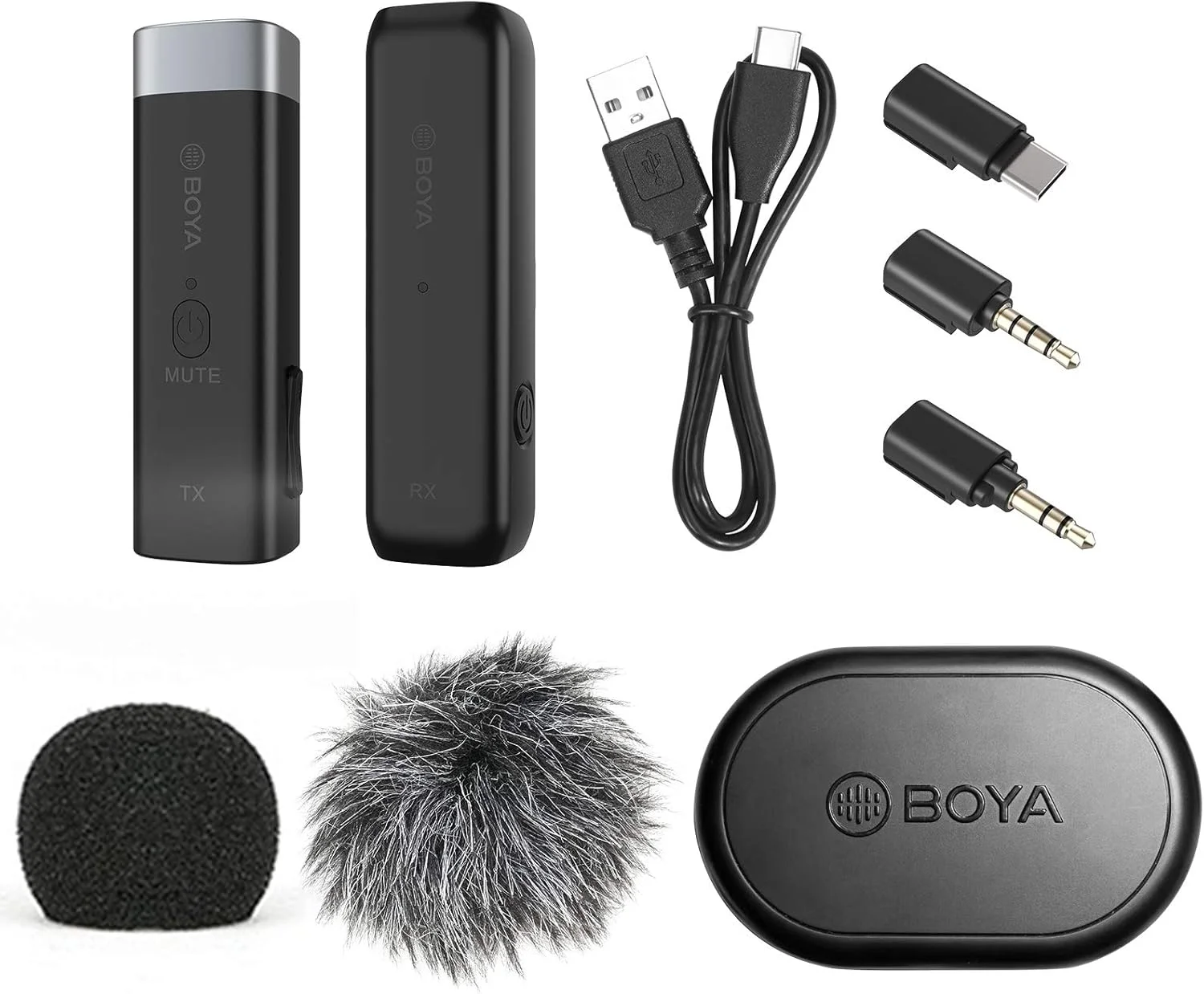 میکروفون یقه ای بی سیم مینی BOYA BY-WM3U 2.4G، میکروفون حرفه ای با آداپتور 3.5 میلی متری TRS/TRRS، آداپتور Type-C جایگزین برای دوربین گوشی هوشمند Type-C و نوت بوک میکروفون یقه ای بی سیم مینی BOYA BY-WM3U 2.4G، میکروفون حرفه ای با آداپتور 3.5 میلی متری TRS/TRRS، آداپتور Type-C جایگزین برای دوربین گوشی هوشمند Type-C و نوت بوک