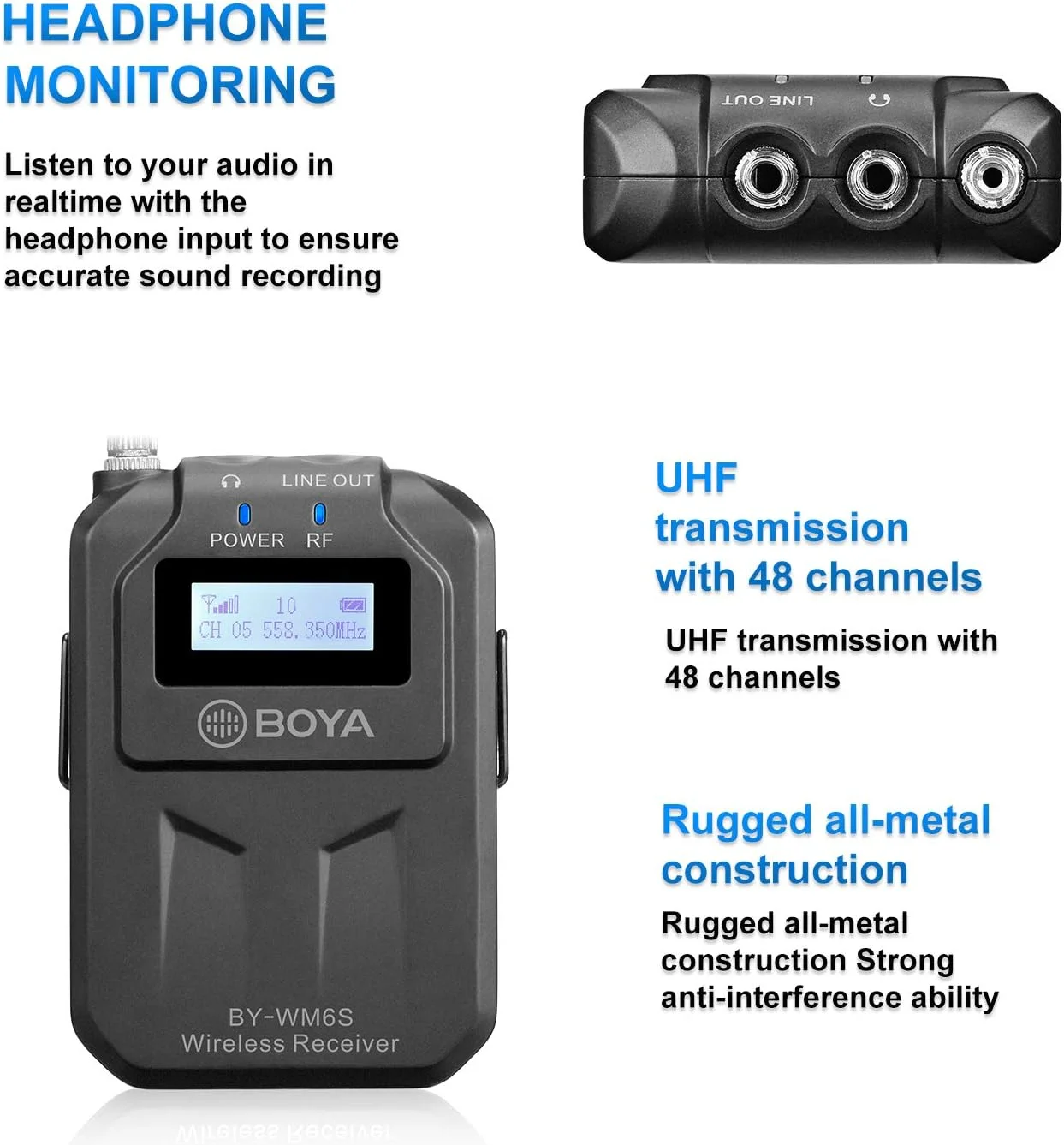 میکروفون بی سیم 48 کاناله UHF بویا WM6S میکروفون بی سیم 48 کاناله UHF بویا WM6S