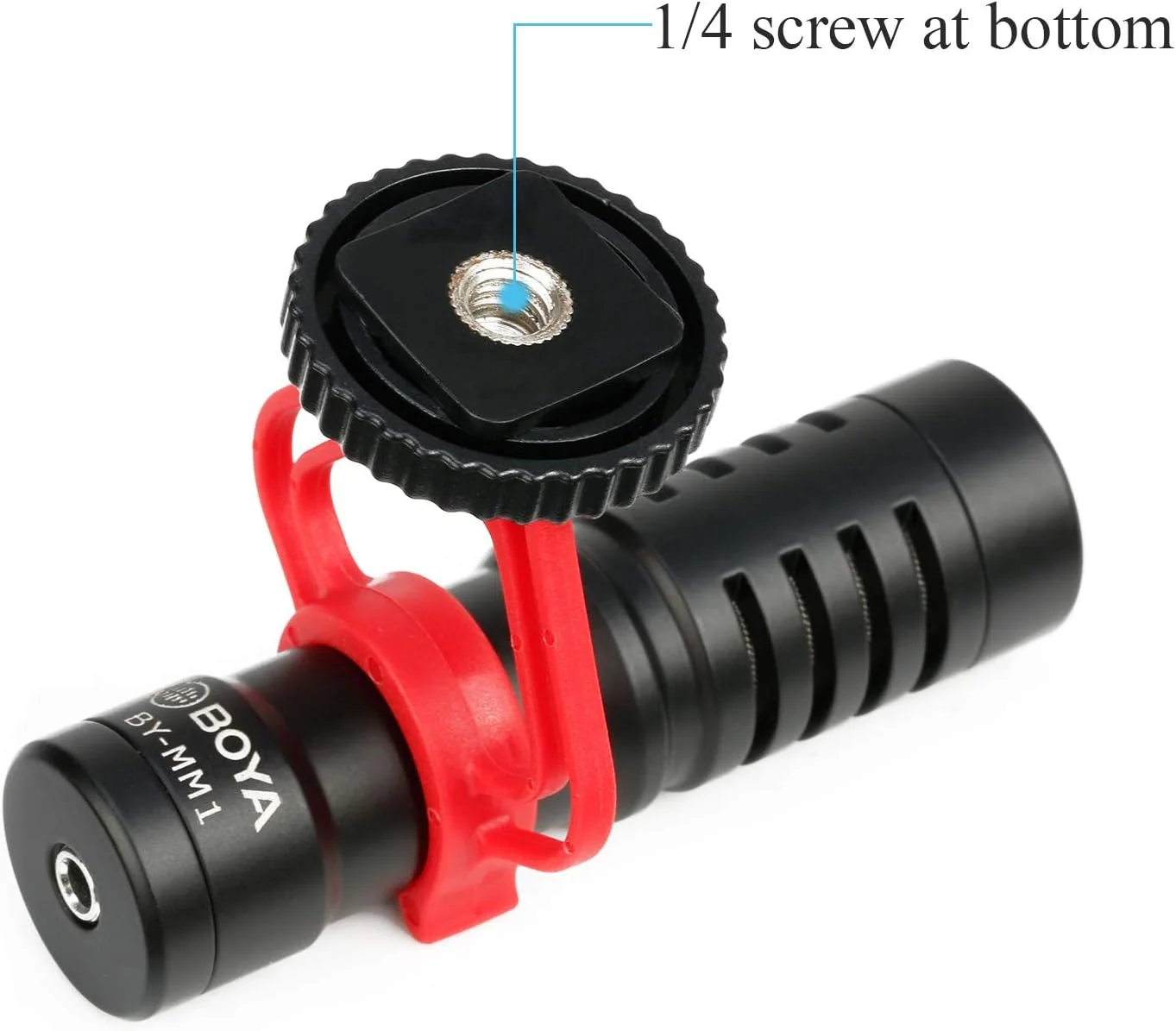 میکروفون شاتگان کاردیوئید BOYA مدل by-MM1 به همراه پایه سلفی SmartGrip مدل SK-PSC1 برای آیفون X 8 7 7 Plus سامسونگ اندروید، دوربین DSLR، کامپیوتر، سه پایه، ولاگ، فیسبوک، لایو استریم، یوتیوب