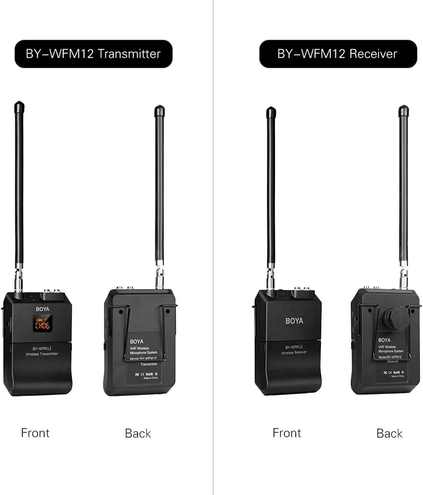 میکروفون بیسیم VHF مدل Entweg BY-WFM12 به همراه فرستنده، گیرنده و میکروفون یقهای Omni-directional، دارای 12 فرکانس قابل تنظیم و جک 3.5 میلیمتری برای تلفنهای هوشمند، دوربینهای DSLR، دوربین فیلمبرداری و صدا میکروفون بیسیم VHF مدل Entweg BY-WFM12 به همراه فرستنده، گیرنده و میکروفون یقهای Omni-directional، دارای 12 فرکانس قابل تنظیم و جک 3.5 میلیمتری برای تلفنهای هوشمند، دوربینهای DSLR، دوربین فیلمبرداری و صدا