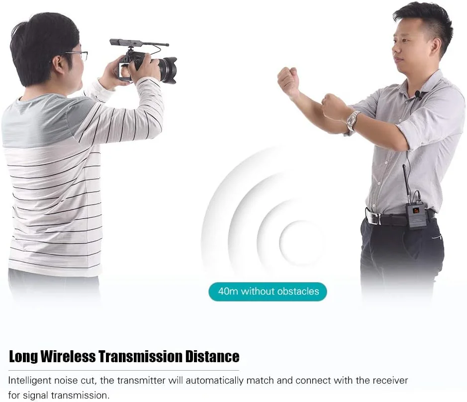 میکروفون بیسیم VHF مدل Entweg BY-WFM12 به همراه فرستنده، گیرنده و میکروفون یقهای Omni-directional، دارای 12 فرکانس قابل تنظیم و جک 3.5 میلیمتری برای تلفنهای هوشمند، دوربینهای DSLR، دوربین فیلمبرداری و صدا میکروفون بیسیم VHF مدل Entweg BY-WFM12 به همراه فرستنده، گیرنده و میکروفون یقهای Omni-directional، دارای 12 فرکانس قابل تنظیم و جک 3.5 میلیمتری برای تلفنهای هوشمند، دوربینهای DSLR، دوربین فیلمبرداری و صدا