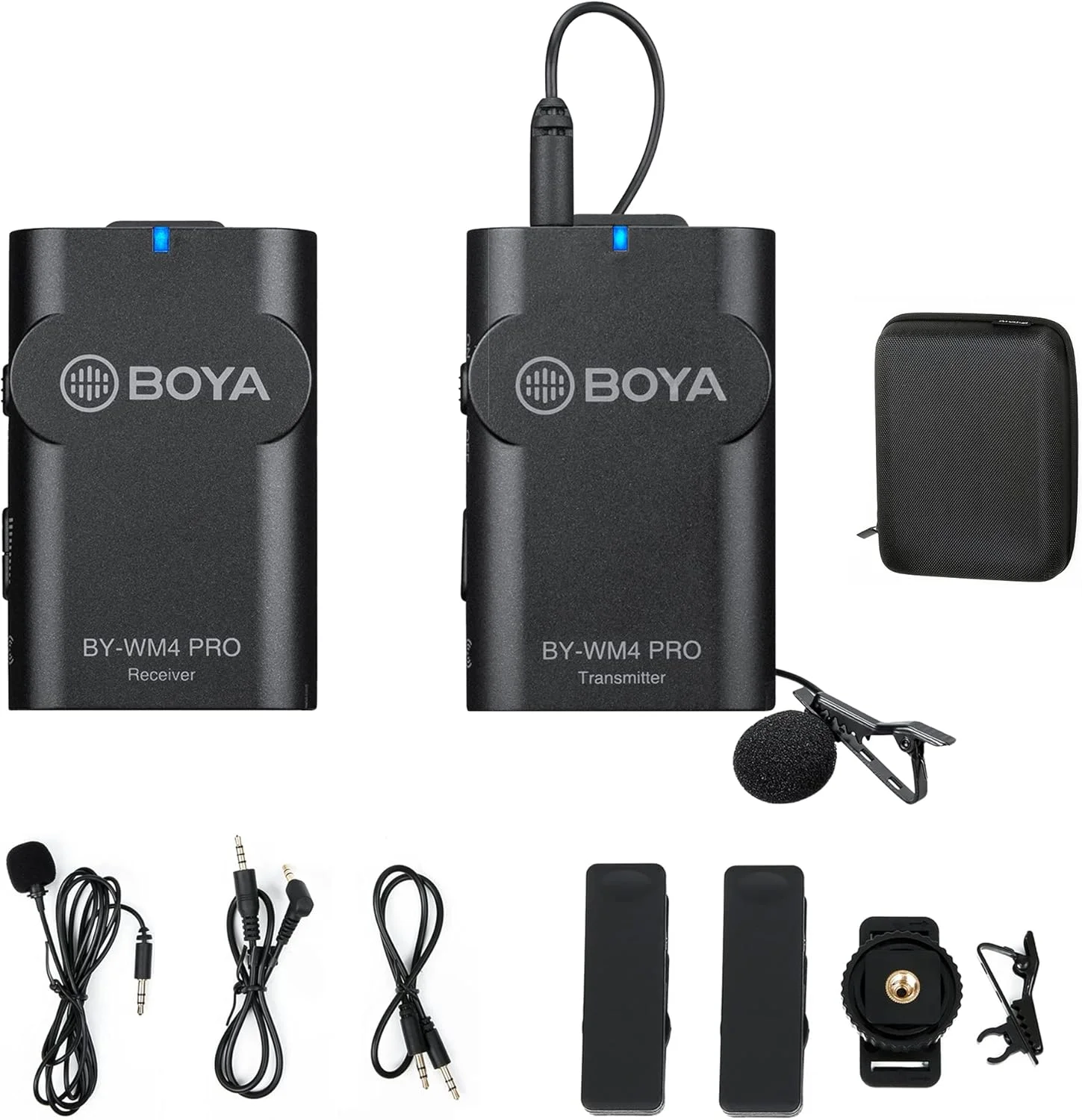 میکروفون یقه ای بی سیم 2.4 گیگاهرتزی BOYA BY-WM4 PRO K1 TX+RX مناسب دوربین های DSLR، گوشی های هوشمند، تبلت ها، ضبط صدا، ولاگینگ و فیلم سازی