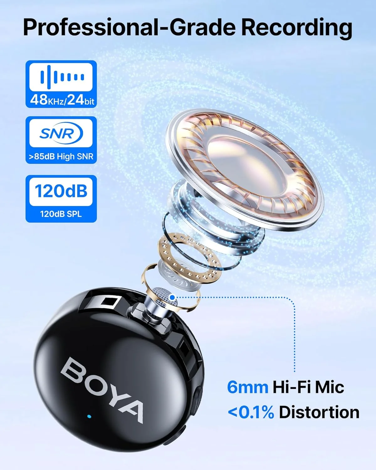 میکروفون یقه ای بی سیم BOYA BOYALINK3 برای آیفون 16/15 و اندروید و دوربین DSLR، حذف نویز هوش مصنوعی، صدای HIFI، تنظیم هوشمند EQ، عمر باتری 30 ساعته و جعبه شارژ برای Vlogging Youtube Podcast TikTok میکروفون یقه ای بی سیم BOYA BOYALINK3 برای آیفون 16/15 و اندروید و دوربین DSLR، حذف نویز هوش مصنوعی، صدای HIFI، تنظیم هوشمند EQ، عمر باتری 30 ساعته و جعبه شارژ برای Vlogging Youtube Podcast TikTok