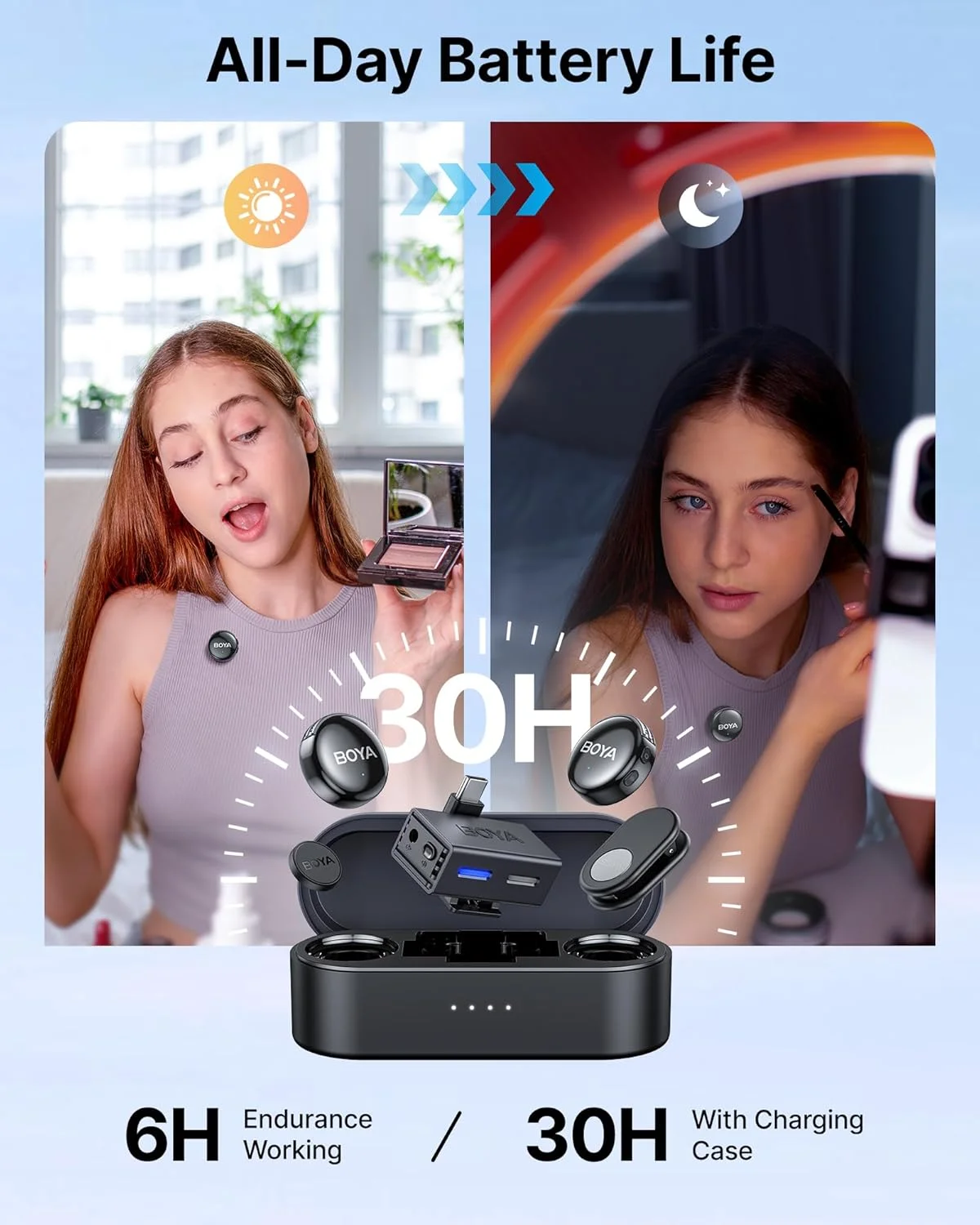 میکروفون یقه ای بی سیم BOYA BOYALINK3 برای آیفون 16/15 و اندروید و دوربین DSLR، حذف نویز هوش مصنوعی، صدای HIFI، تنظیم هوشمند EQ، عمر باتری 30 ساعته و جعبه شارژ برای Vlogging Youtube Podcast TikTok میکروفون یقه ای بی سیم BOYA BOYALINK3 برای آیفون 16/15 و اندروید و دوربین DSLR، حذف نویز هوش مصنوعی، صدای HIFI، تنظیم هوشمند EQ، عمر باتری 30 ساعته و جعبه شارژ برای Vlogging Youtube Podcast TikTok