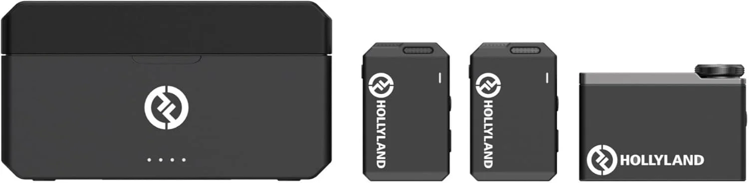 سیستم میکروفون بی سیم حذف نویز حرفه ای Hollyland Lark MAX Duo سازگار با دوربین DSLR، آیفون، اندروید، رایانه شخصی همراه با میکروفون های Lavalier و کیف سخت (4