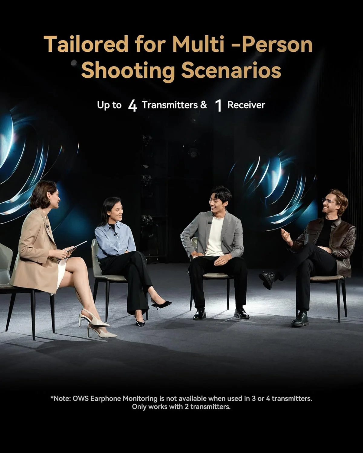 میکروفون یقه ای بی سیم Hollyland LARK MAX 2 Combo نسخه 4 نفره، مناسب برای سناریوهای فیلمبرداری چند نفره، میکروفون برای دوربین، آیفون، اندروید، (4 فرستنده + 2 گیرنده + جعبه شارژ) میکروفون یقه ای بی سیم Hollyland LARK MAX 2 Combo نسخه 4 نفره، مناسب برای سناریوهای فیلمبرداری چند نفره، میکروفون برای دوربین، آیفون، اندروید، (4 فرستنده + 2 گیرنده + جعبه شارژ)