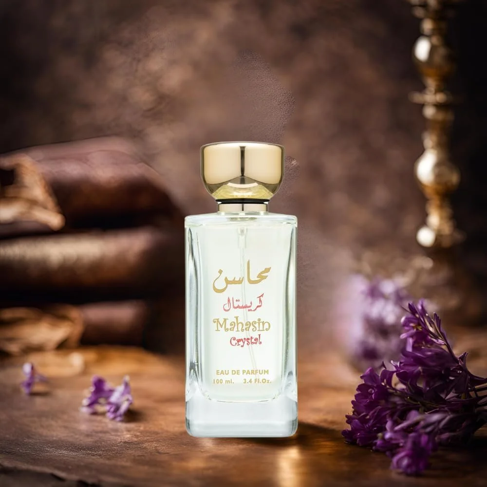 عطر ادو پرفیوم زنانه لطافه محاسن کریستال 100 میلی لیتر به همراه اسپری دئودورانت 50 میلی لیتر