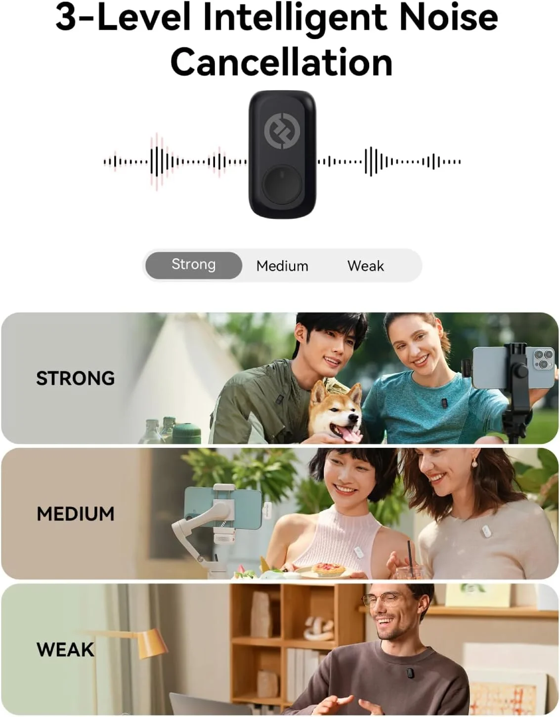 میکروفون بی سیم مینی Hollyland Lark A1 برای آیفون و اندروید، 48kHz/24-bit، حذف نویز هوشمند 3 سطحی، میکروفون های بی سیم برای یوتیوب، پادکست، تیک تاک و ولاگ (2TX + 2RX + جعبه شارژ) میکروفون بی سیم مینی Hollyland Lark A1 برای آیفون و اندروید، 48kHz/24-bit، حذف نویز هوشمند 3 سطحی، میکروفون های بی سیم برای یوتیوب، پادکست، تیک تاک و ولاگ (2TX + 2RX + جعبه شارژ)