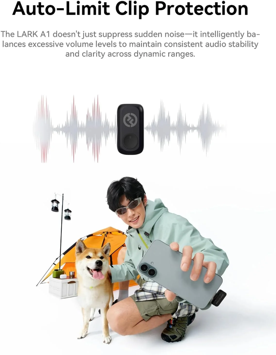 میکروفون بی سیم مینی Hollyland Lark A1 برای آیفون و اندروید، 48kHz/24-bit، حذف نویز هوشمند 3 سطحی، میکروفون های بی سیم برای یوتیوب، پادکست، تیک تاک و ولاگ (2TX + 2RX + جعبه شارژ) میکروفون بی سیم مینی Hollyland Lark A1 برای آیفون و اندروید، 48kHz/24-bit، حذف نویز هوشمند 3 سطحی، میکروفون های بی سیم برای یوتیوب، پادکست، تیک تاک و ولاگ (2TX + 2RX + جعبه شارژ)