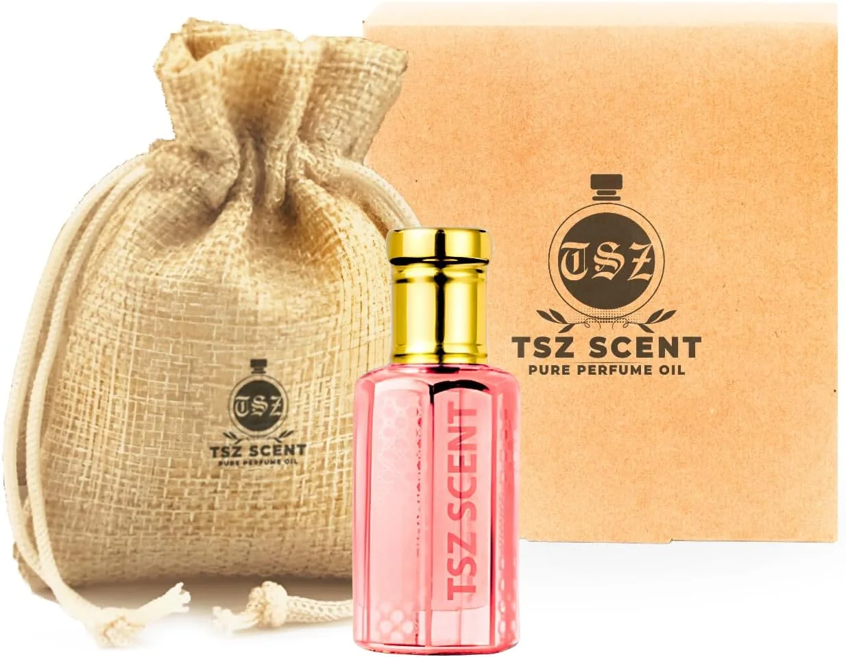 روغن عطر مشک سفید گل رز خالص TSZ Scent، 12 میلی لیتر، رایحه ماندگار унисекс، مشک گل سفید با رایحه گل رز، هدیه لوکس برای مردان و زنان (بطری طلایی شیک)