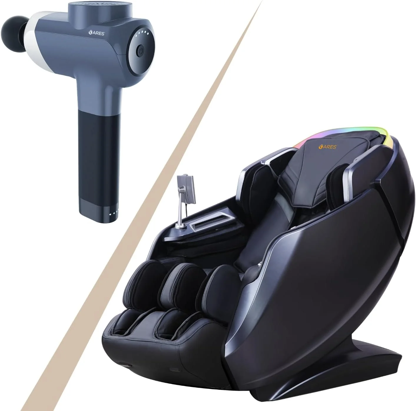 ماساژور تفنگی ARES iHealth + uFitness-2 | مکانیزم ماساژ 4D+SL | 20 برنامه | کشش خودکار پا | بررسی سلامت | درمان گرمایشی | بلندگوهای بلوتوثی | شارژر بی سیم (مشکی/خاکستری) ماساژور تفنگی ARES iHealth + uFitness-2 | مکانیزم ماساژ 4D+SL | 20 برنامه | کشش خودکار پا | بررسی سلامت | درمان گرمایشی | بلندگوهای بلوتوثی | شارژر بی سیم (مشکی/خاکستری)