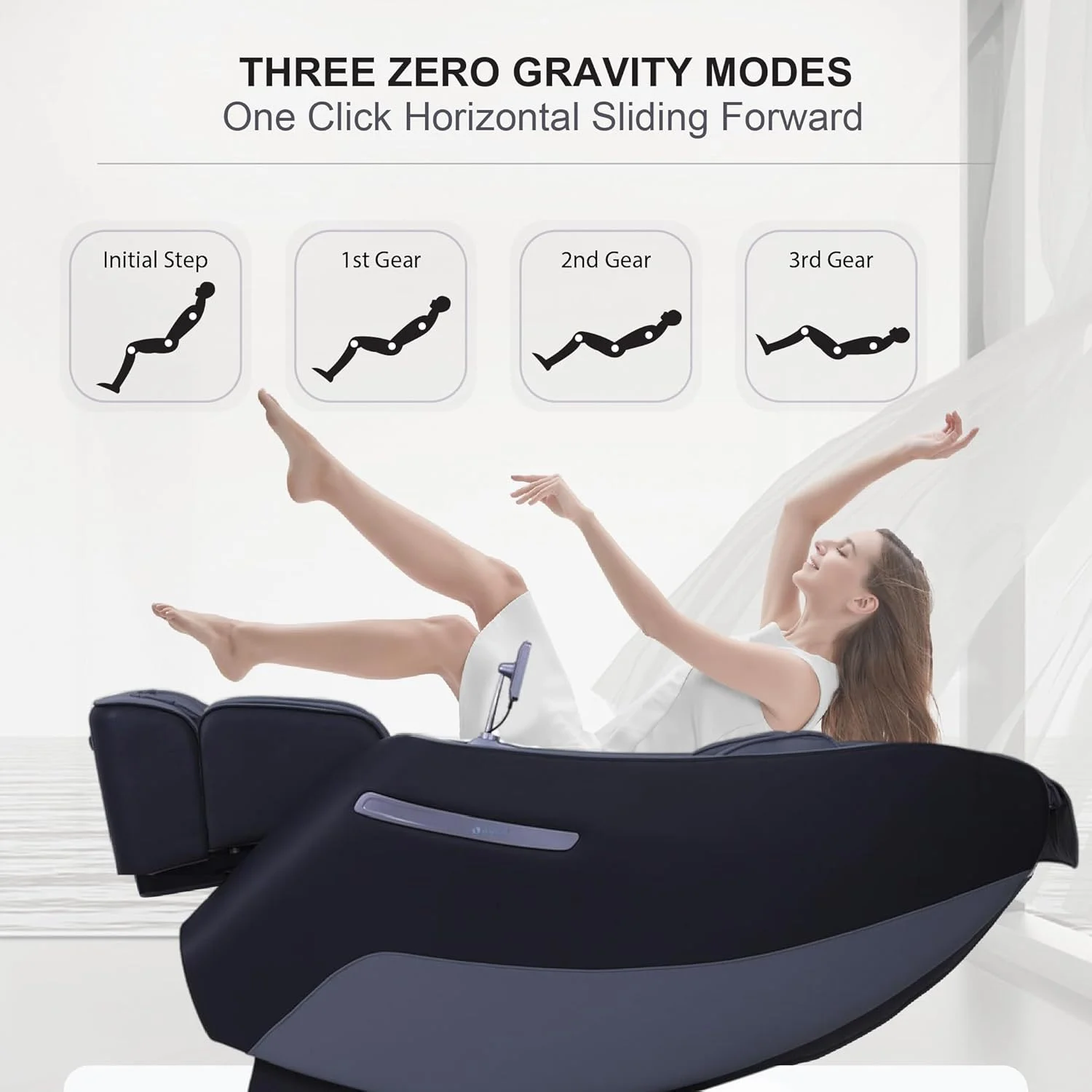 صندلی ماساژ ARES uRoyal (3 سال گارانتی) ماساژ سه بعدی فوق العاده طولانی SL-Track | 12 برنامه ماساژ خودکار | گرمایش | کنترل صوتی | 3 موقعیت بدون جاذبه | بلوتوث دیجیتال سه بعدی (خاکستری با مشکی)