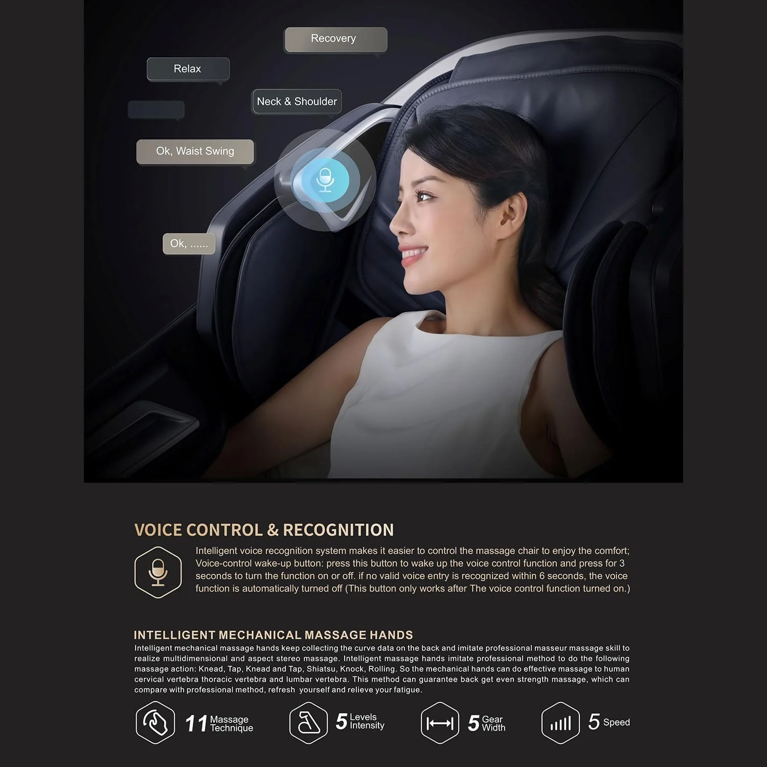 ماساژور پا ARES iHealth + iFeel | مکانیزم ماساژ 4D+SL | 20 برنامه | کشش خودکار پا | بررسی سلامت | درمان گرمایی | بلندگوهای بلوتوث | شارژر بی سیم (مشکی/خاکستری)