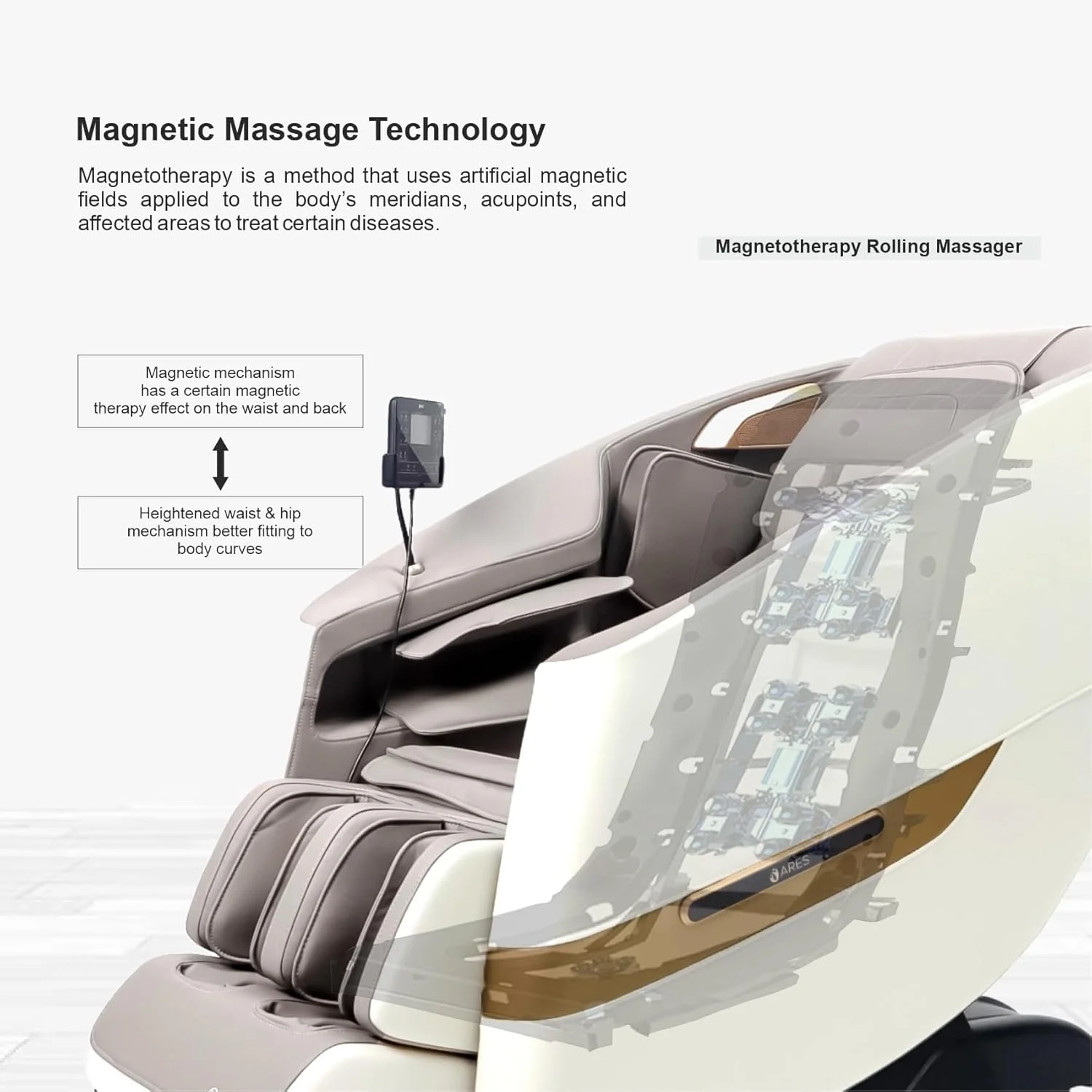 صندلی ماساژ ARES uClass | مکانیزم ماساژ مغناطیسی | 24 برنامه خودکار | درمان گرمایش کمر و پا | کنترل صوتی هوشمند | 3 حالت بی وزنی (3 سال گارانتی)