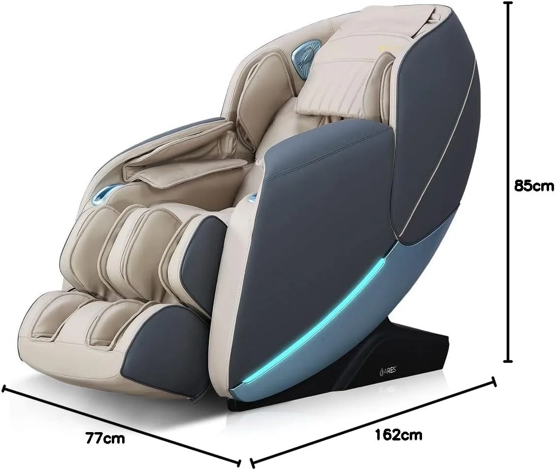 صندلی ماساژور تمام بدن ARES iSmart-2 با هوش مصنوعی (3 سال گارانتی) | فناوری ماساژ 4D SL-Track | 12 برنامه خودکار | کیسه های هوای تمام بدن | طراحی Zero Wall | دارای گرمایش داخلی (بژ/خاکستری)