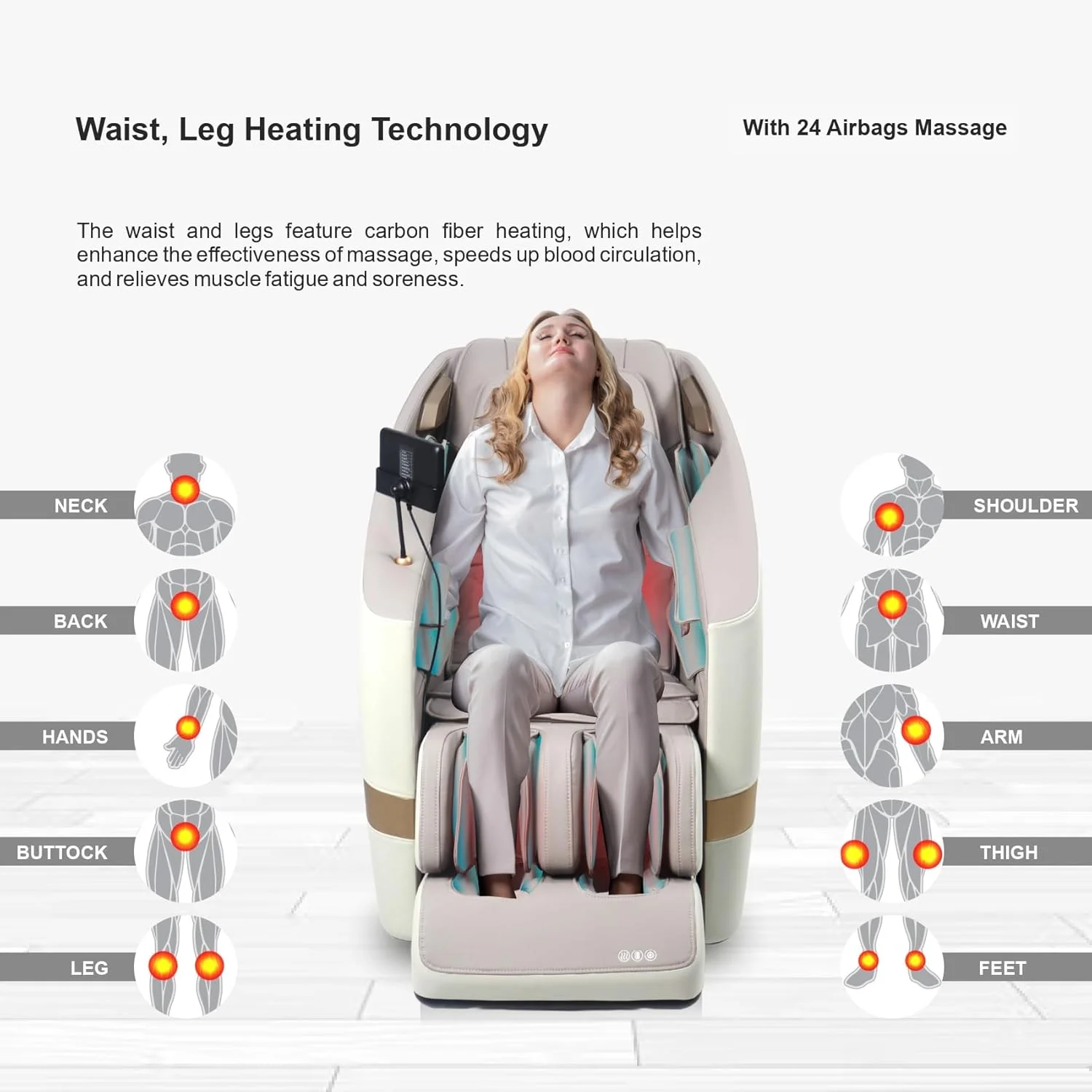 صندلی ماساژ ARES uClass با قابلیت رفع سلولیت | مکانیزم ماساژ مغناطیسی | 24 برنامه خودکار | گرمایش کمر و پا | کنترل صوتی هوشمند | 3 حالت بی وزنی صندلی ماساژ ARES uClass با قابلیت رفع سلولیت | مکانیزم ماساژ مغناطیسی | 24 برنامه خودکار | گرمایش کمر و پا | کنترل صوتی هوشمند | 3 حالت بی وزنی