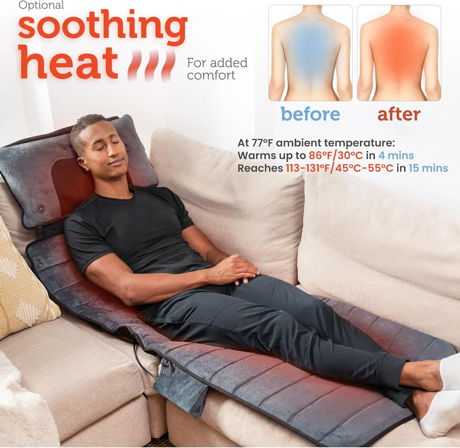 تشک ماساژ گرمایشی کامفیر، تخت ماساژ تمام بدن با بالش ماساژ گردن شیاتسو، 10 موتور ویبره و 4 پد گرمایشی برای تسکین کمر، ماساژور برای گردن و کمر، هدیه برای زنان و مردان تشک ماساژ گرمایشی کامفیر، تخت ماساژ تمام بدن با بالش ماساژ گردن شیاتسو، 10 موتور ویبره و 4 پد گرمایشی برای تسکین کمر، ماساژور برای گردن و کمر، هدیه برای زنان و مردان