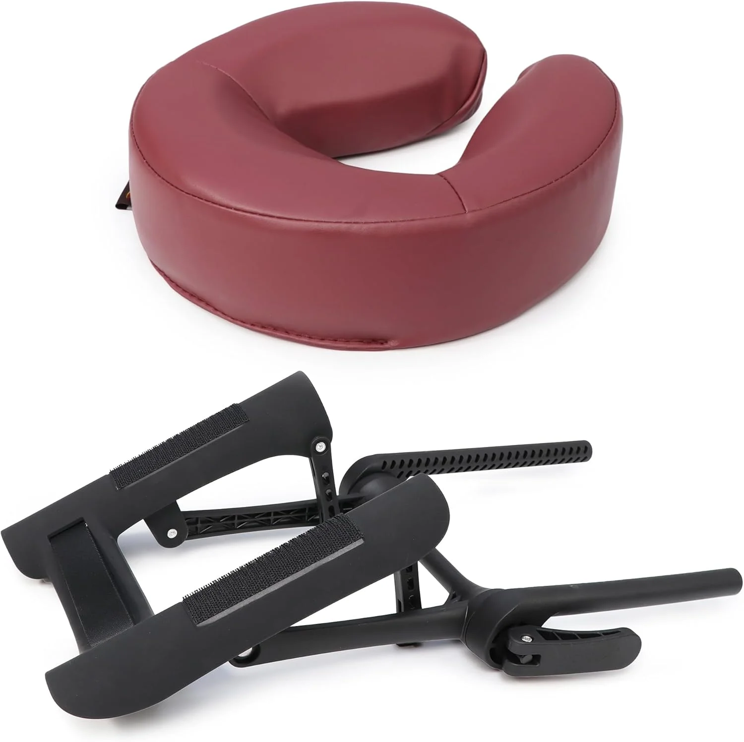 بالشتک صورت ماساژ یونیورسال مستر ماساژ - بالشتک صورت حرفه ای برای میز و صندلی ماساژ، درمان اسپا، خواب درمان زیبایی - بورگاندی