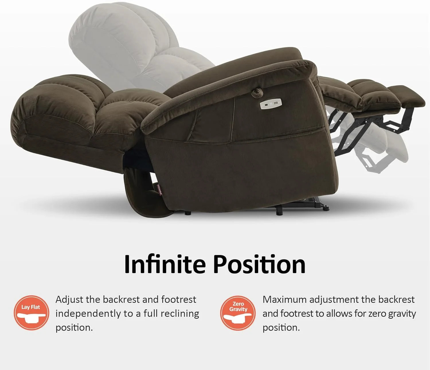 MCombo - صندلی ریلکسی ماساژور حرارتی دو موتوره برای سالمندان، موقعیت بی نهایت، پورت های USB، پارچه R7166 (قهوه ای، بزرگ و پهن) MCombo - صندلی ریلکسی ماساژور حرارتی دو موتوره برای سالمندان، موقعیت بی نهایت، پورت های USB، پارچه R7166 (قهوه ای، بزرگ و پهن)