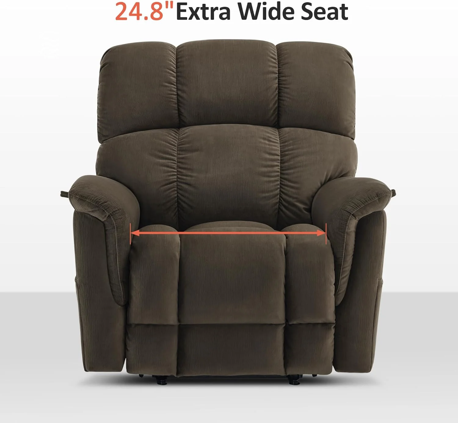 MCombo - صندلی ریلکسی ماساژور حرارتی دو موتوره برای سالمندان، موقعیت بی نهایت، پورت های USB، پارچه R7166 (قهوه ای، بزرگ و پهن) MCombo - صندلی ریلکسی ماساژور حرارتی دو موتوره برای سالمندان، موقعیت بی نهایت، پورت های USB، پارچه R7166 (قهوه ای، بزرگ و پهن)