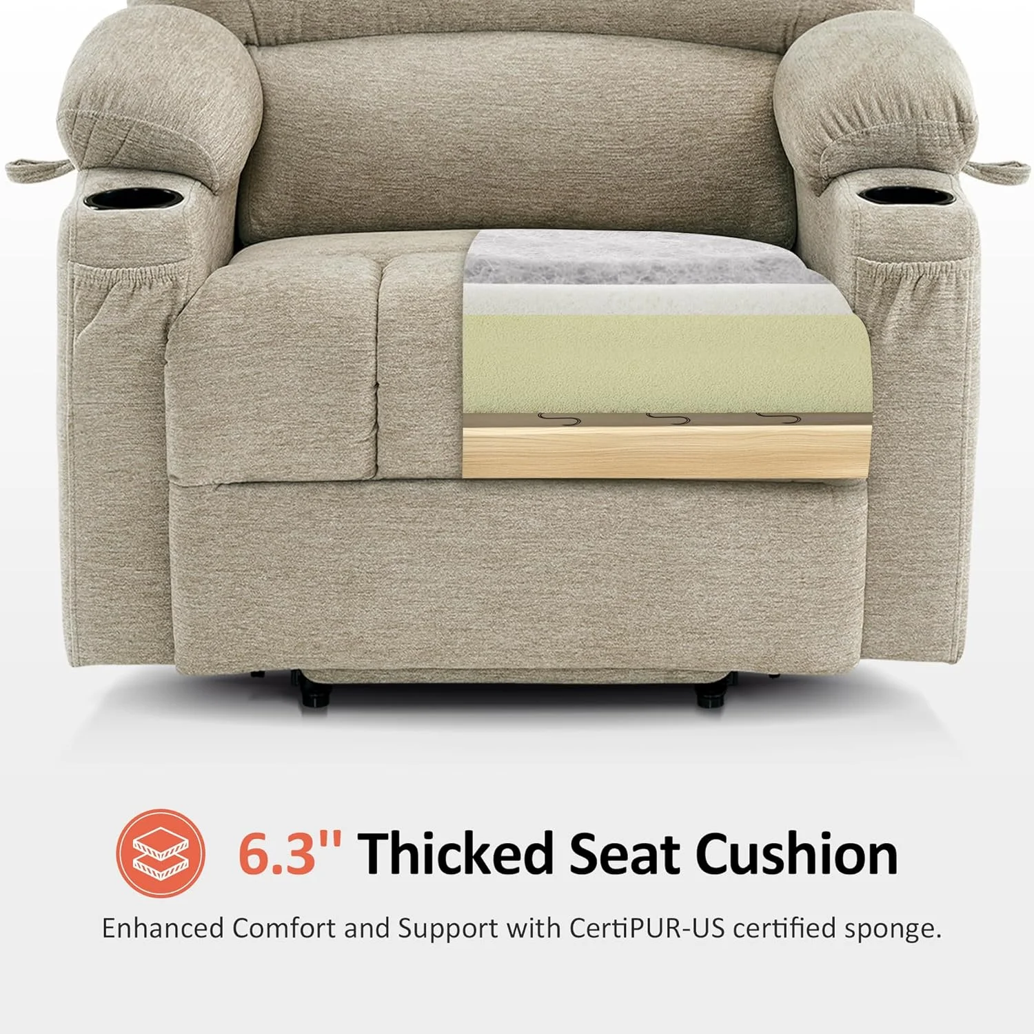 صندلی ریکلایزر برقی MCombo با ماساژ و گرمایش برای سالمندان، دارای جا لیوانی و پورت USB، جیب های جانبی، پارچه R7092 (بژ، بزرگ و پهن) صندلی ریکلایزر برقی MCombo با ماساژ و گرمایش برای سالمندان، دارای جا لیوانی و پورت USB، جیب های جانبی، پارچه R7092 (بژ، بزرگ و پهن)