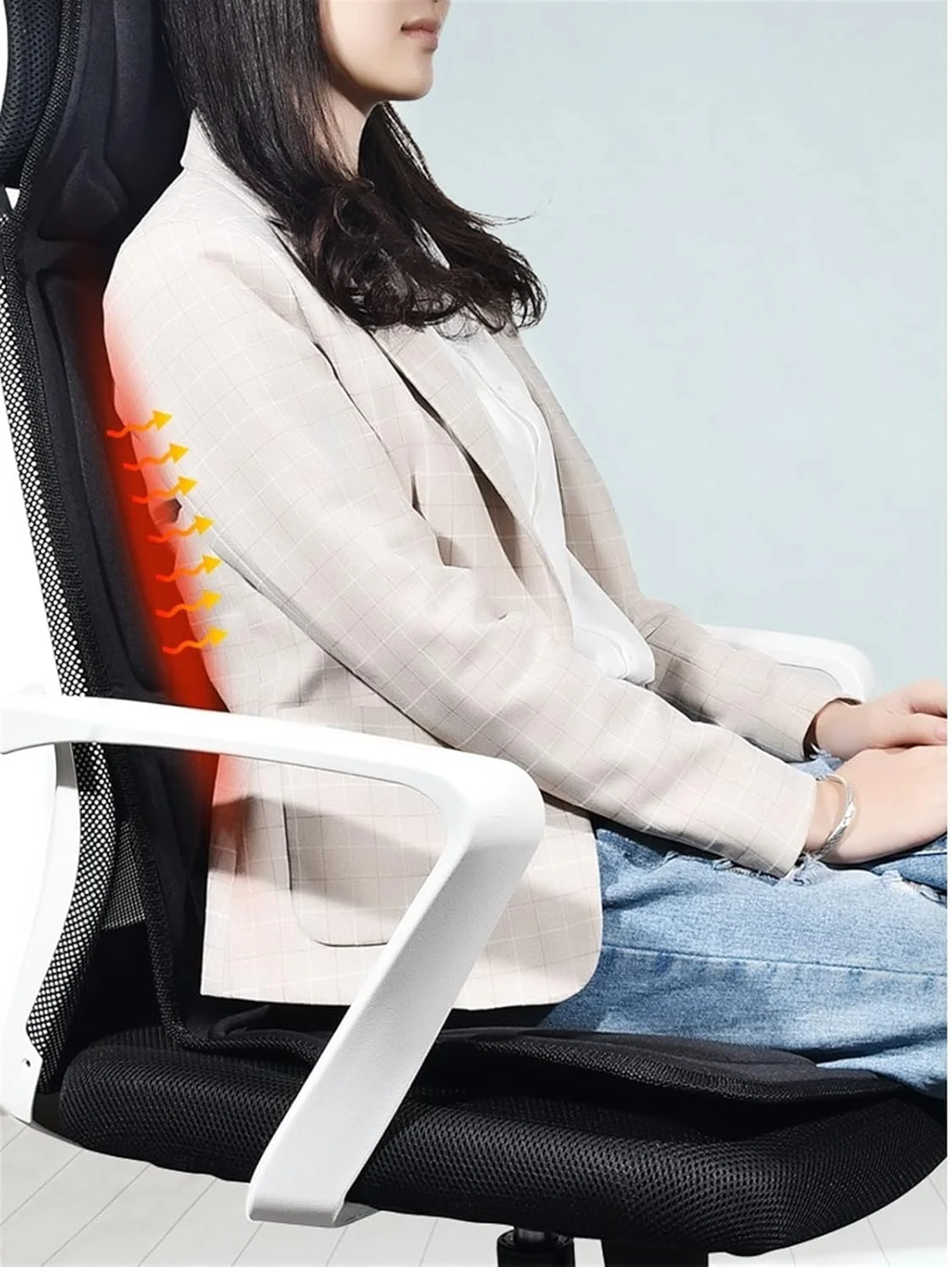 صندلی ماساژور وی تی سی اس، ماساژور برقی ویبره دار، تشک ماساژور قابل حمل، پد ماساژور ویبراتور کمر با گرمایش مادون قرمز