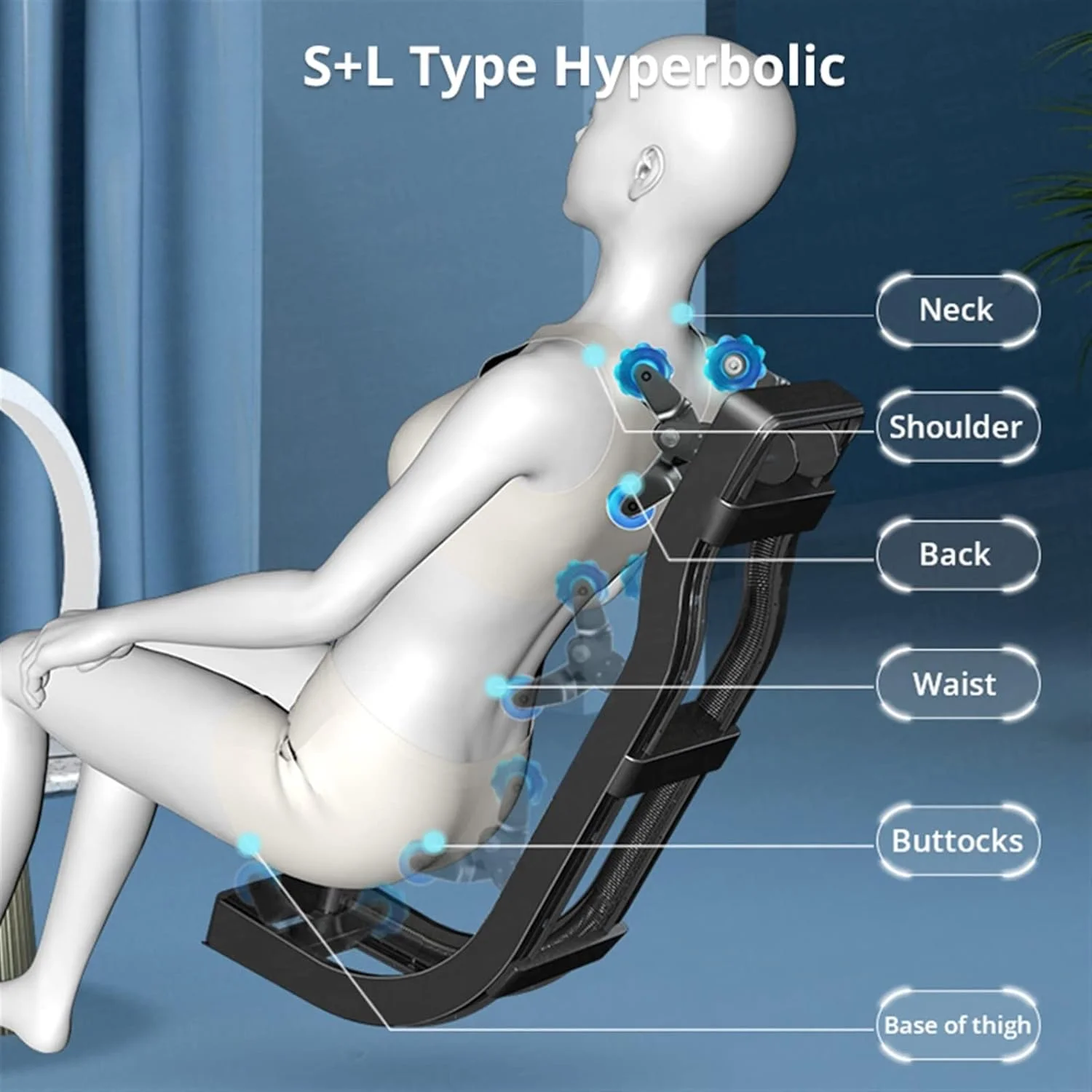 صندلی ماساژ VETCS، صندلی ماساژ برقی لوکس، ماساژور ریل، صندلی ماساژور جاذبه صفر، مبل (رنگ: سفید) صندلی ماساژ VETCS، صندلی ماساژ برقی لوکس، ماساژور ریل، صندلی ماساژور جاذبه صفر، مبل (رنگ: سفید)