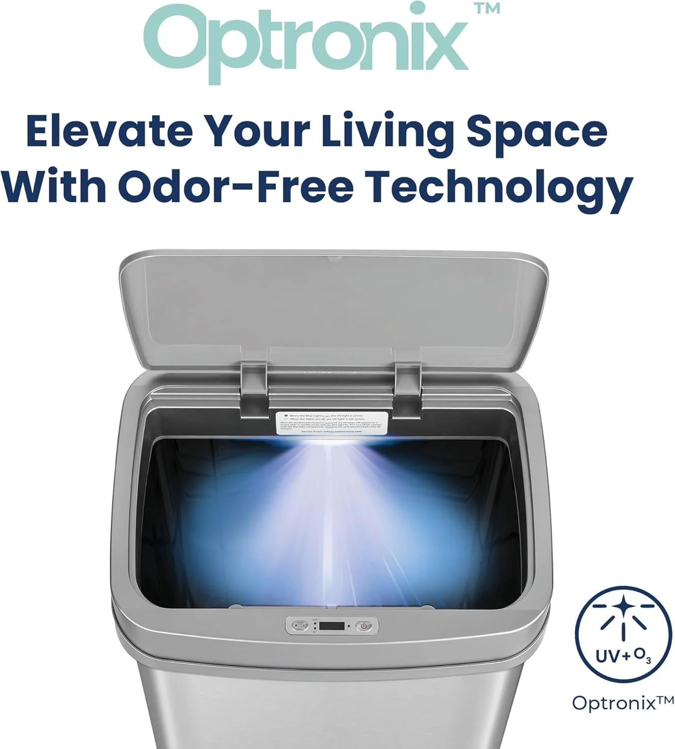 سطل زباله 30 لیتری نقره ای سنسوردار از بین برنده بو NINESTARS