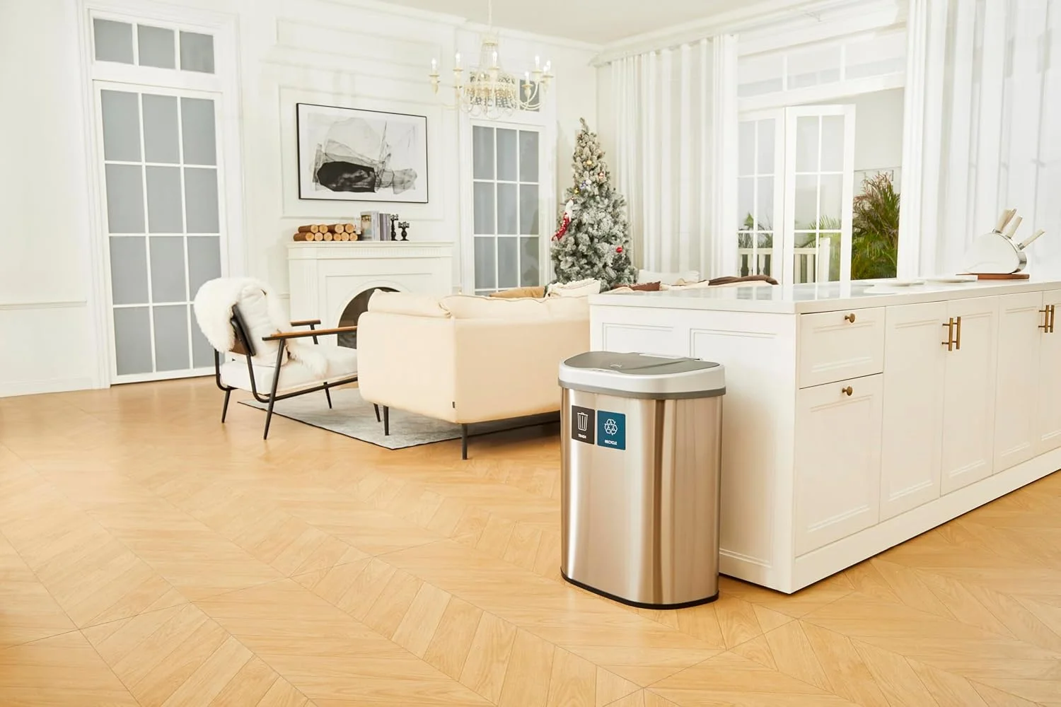 سطل زباله سنسور حرکتی Ninestars DZT-70-R3، خیلی بزرگ، نقره ای سطل زباله سنسور حرکتی Ninestars DZT-70-R3، خیلی بزرگ، نقره ای