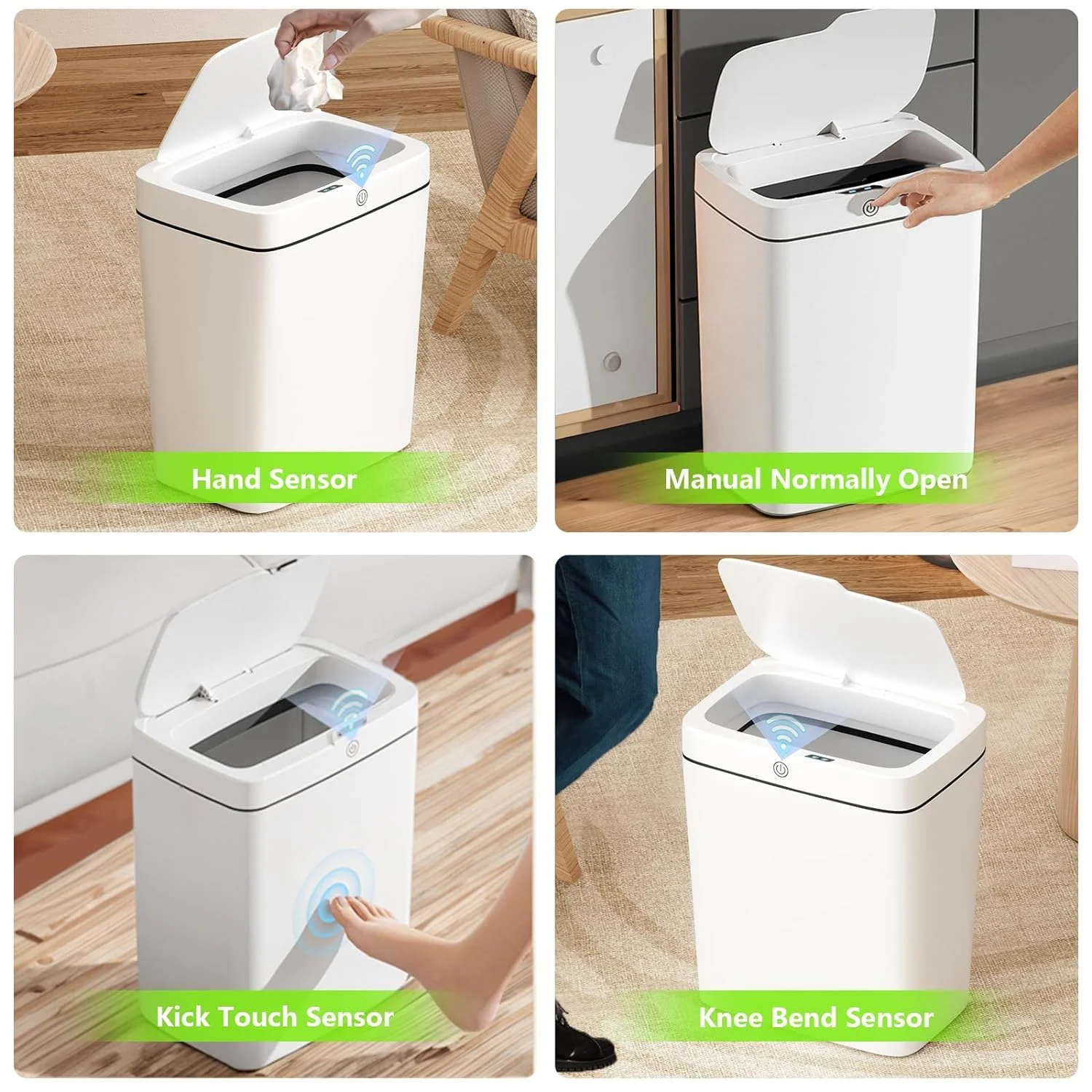 سطل زباله اتوماتیک ORCHID M® | سطل زباله 15 لیتری درب دار | سطل زباله القایی اتوماتیک بدون لمس، مناسب برای آشپزخانه، خانه، دفتر، اتاق نشیمن، اتاق خواب