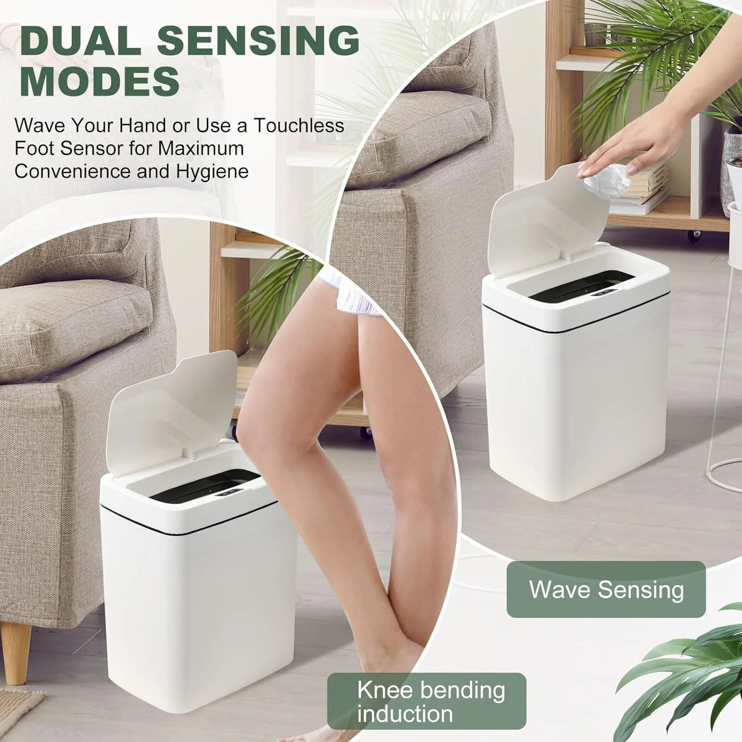 سطل زباله هوشمند لمسی ORCHID M® با سنسور 18 لیتری، ست سطل زباله اتوماتیک 18 لیتری با درب برای آشپزخانه، حمام، طراحی باریک، کنترل بو، ضد حیوانات خانگی، سطل زباله کوچک حرکتی (سفید) سطل زباله هوشمند لمسی ORCHID M® با سنسور 18 لیتری، ست سطل زباله اتوماتیک 18 لیتری با درب برای آشپزخانه، حمام، طراحی باریک، کنترل بو، ضد حیوانات خانگی، سطل زباله کوچک حرکتی (سفید)