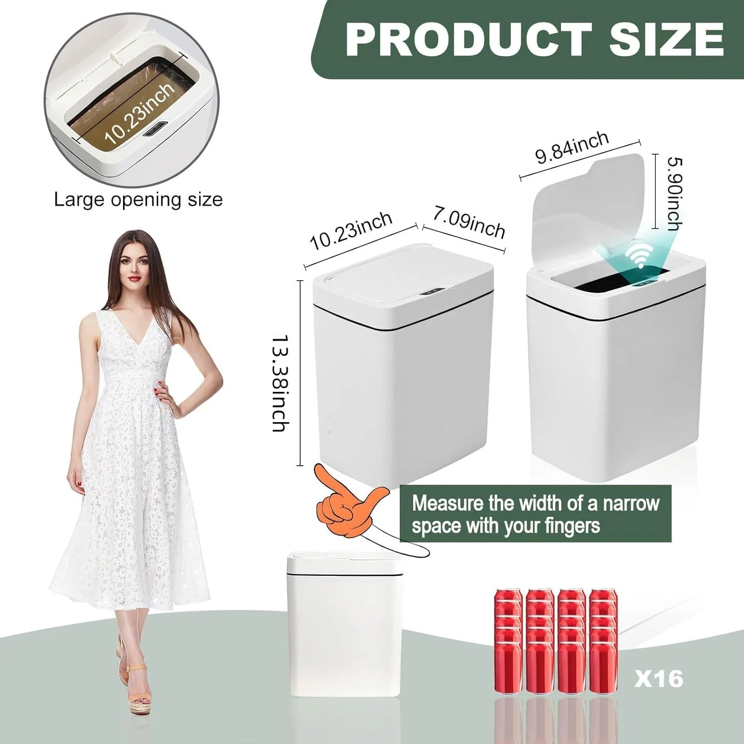 سطل زباله هوشمند لمسی ORCHID M® با سنسور 18 لیتری، ست سطل زباله اتوماتیک 18 لیتری با درب برای آشپزخانه، حمام، طراحی باریک، کنترل بو، ضد حیوانات خانگی، سطل زباله کوچک حرکتی (سفید) سطل زباله هوشمند لمسی ORCHID M® با سنسور 18 لیتری، ست سطل زباله اتوماتیک 18 لیتری با درب برای آشپزخانه، حمام، طراحی باریک، کنترل بو، ضد حیوانات خانگی، سطل زباله کوچک حرکتی (سفید)