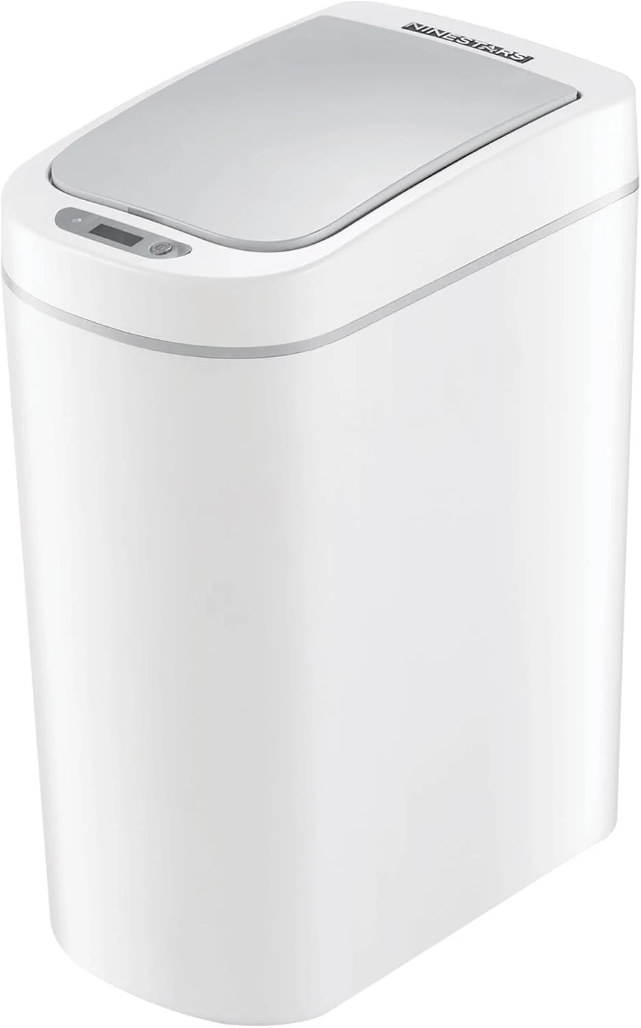 سطل زباله سنسور دار اتوماتیک نایین استارز مدل AMZ-7-2 مناسب حمام، ظرفیت 7 لیتر، پلاستیک ABS (باریک، سفید)