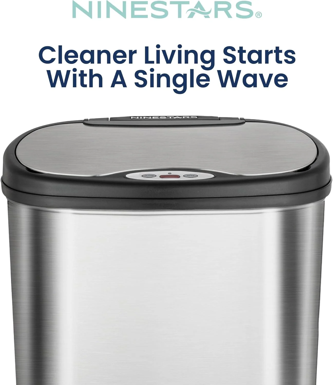 سطل زباله استیل 50 لیتری اتوماتیک بدون لمس Ninestars مدل DZT-50-13 با سنسور حرکتی و مکانیزم درب بسیار بادوام برای خانه، آشپزخانه و دفتر سطل زباله استیل 50 لیتری اتوماتیک بدون لمس Ninestars مدل DZT-50-13 با سنسور حرکتی و مکانیزم درب بسیار بادوام برای خانه، آشپزخانه و دفتر