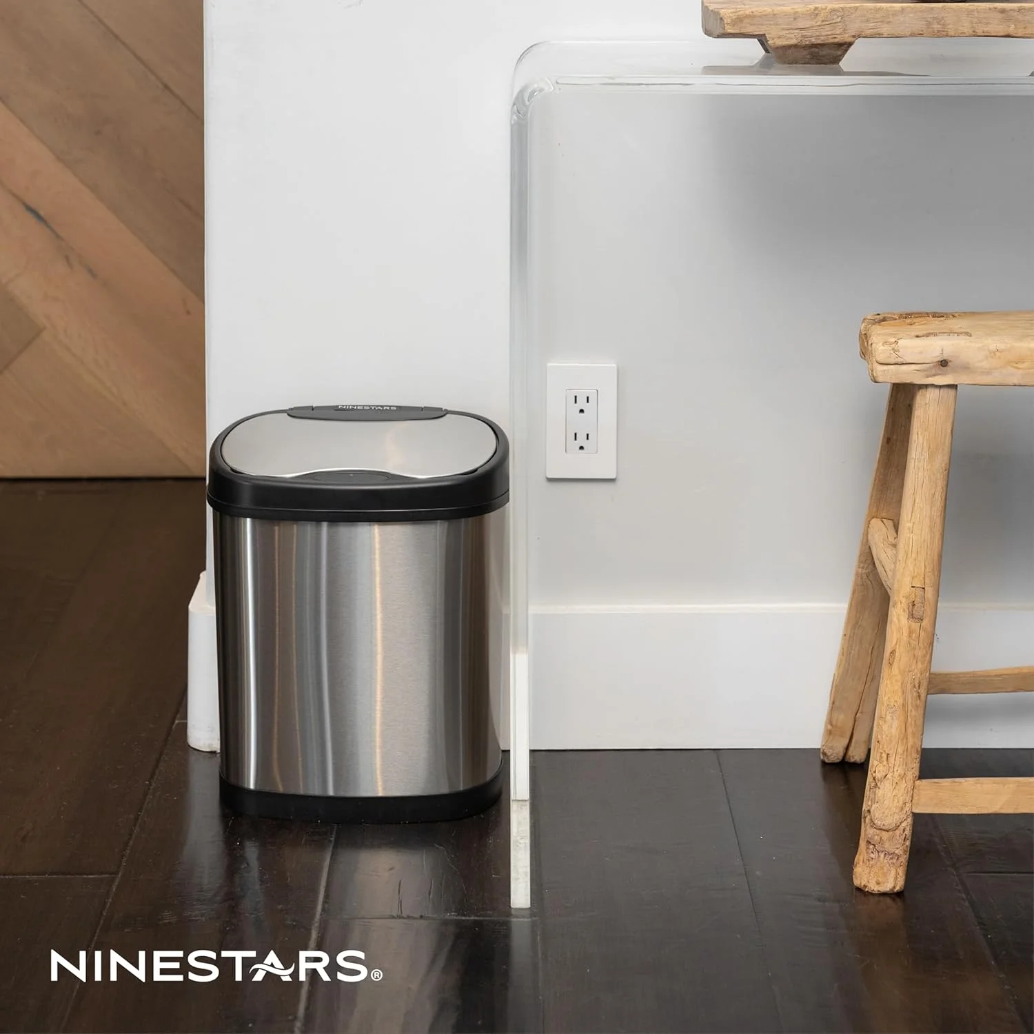 ست سطل زباله اتوماتیک بدون لمس سنسور حرکتی مادون قرمز NINESTARS CB-DZT-50-13/12-13، 13 گالن 50 لیتری و 3 گالن 12 لیتری، پایه استیل ضد زنگ (بیضی، درب نقره ای/مشکی) ست سطل زباله اتوماتیک بدون لمس سنسور حرکتی مادون قرمز NINESTARS CB-DZT-50-13/12-13، 13 گالن 50 لیتری و 3 گالن 12 لیتری، پایه استیل ضد زنگ (بیضی، درب نقره ای/مشکی)